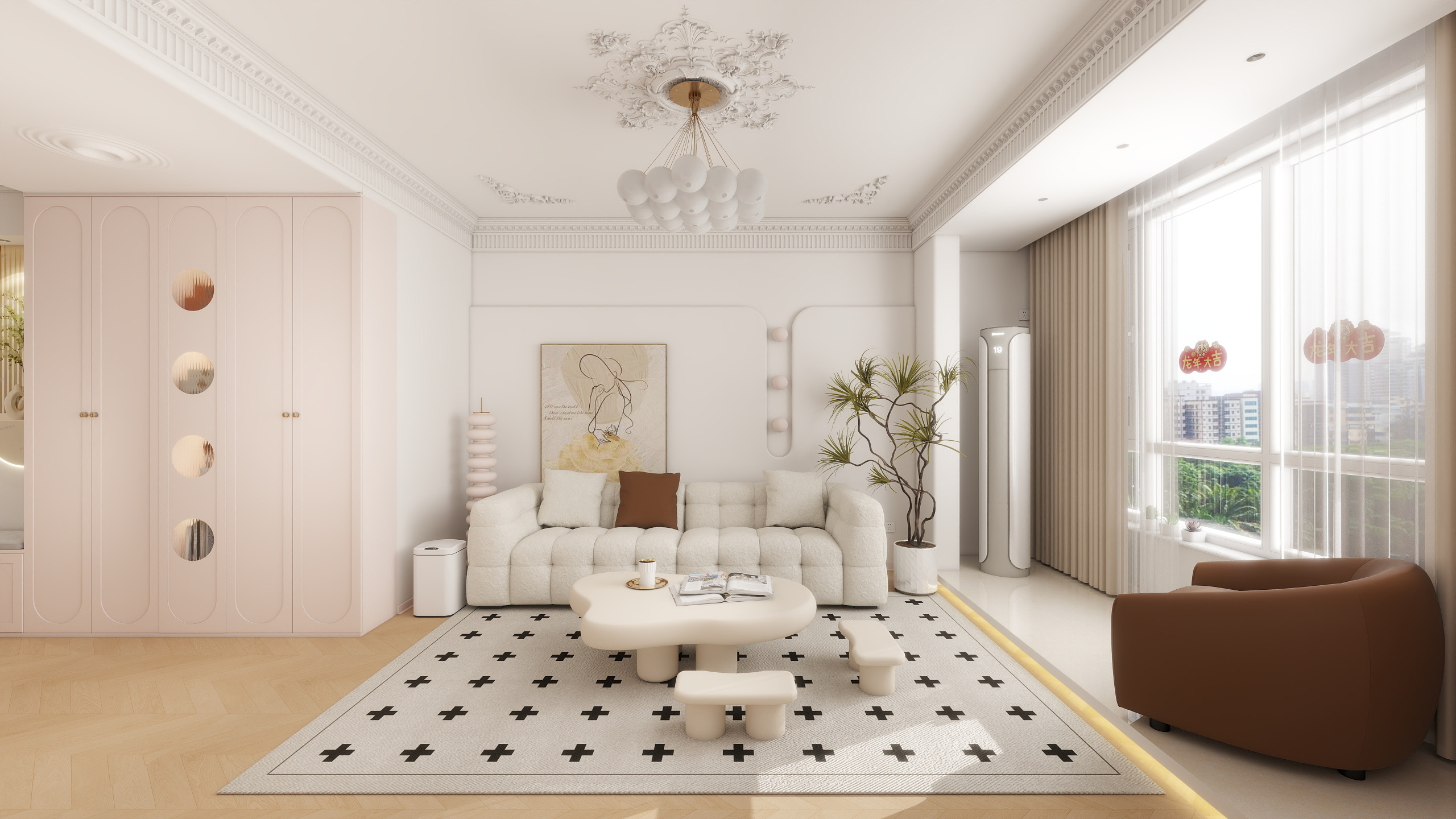 LSC设计-90㎡法式奶油风-装修设计方案