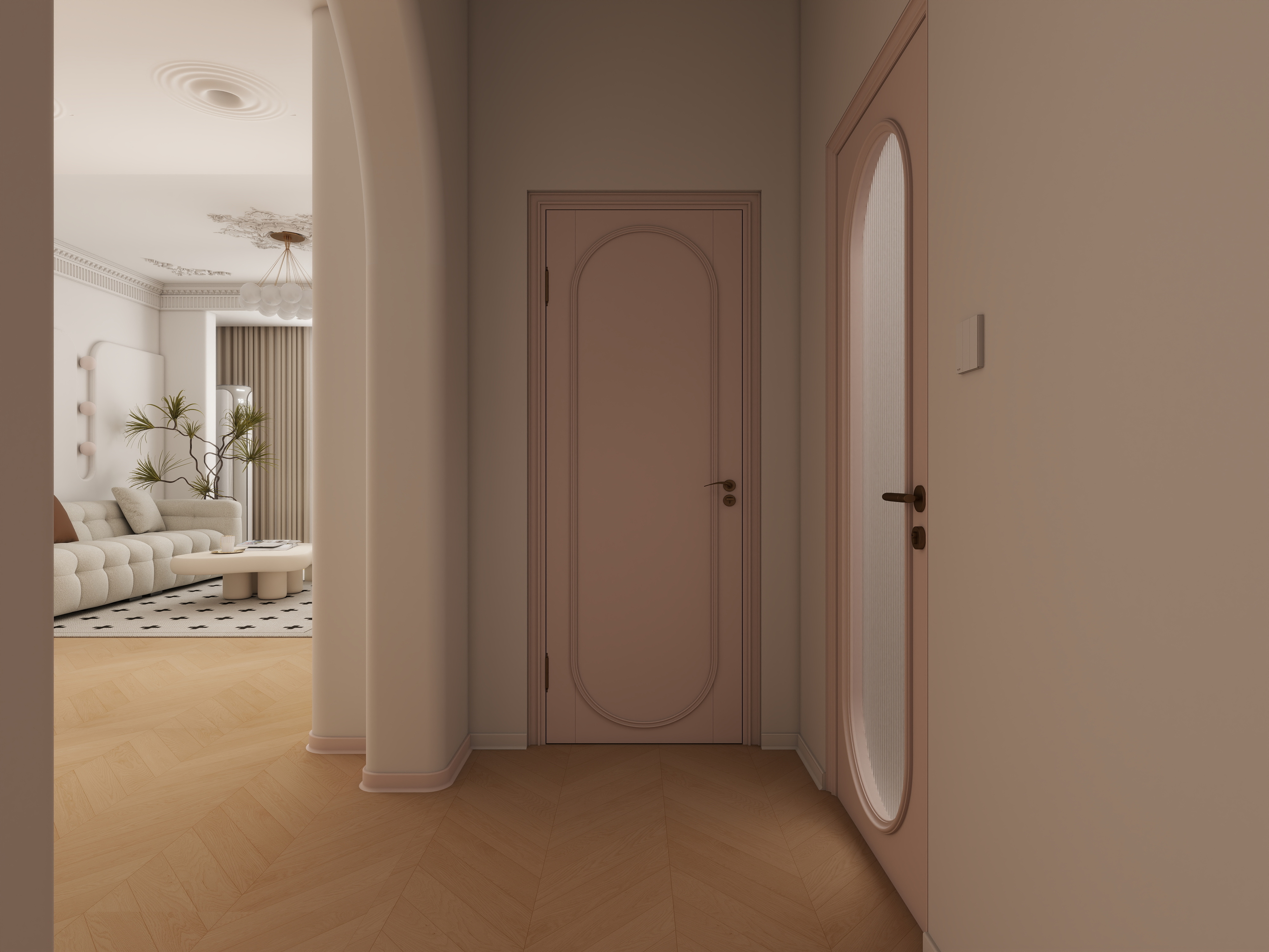 LSC设计-90㎡法式奶油风装修效果图