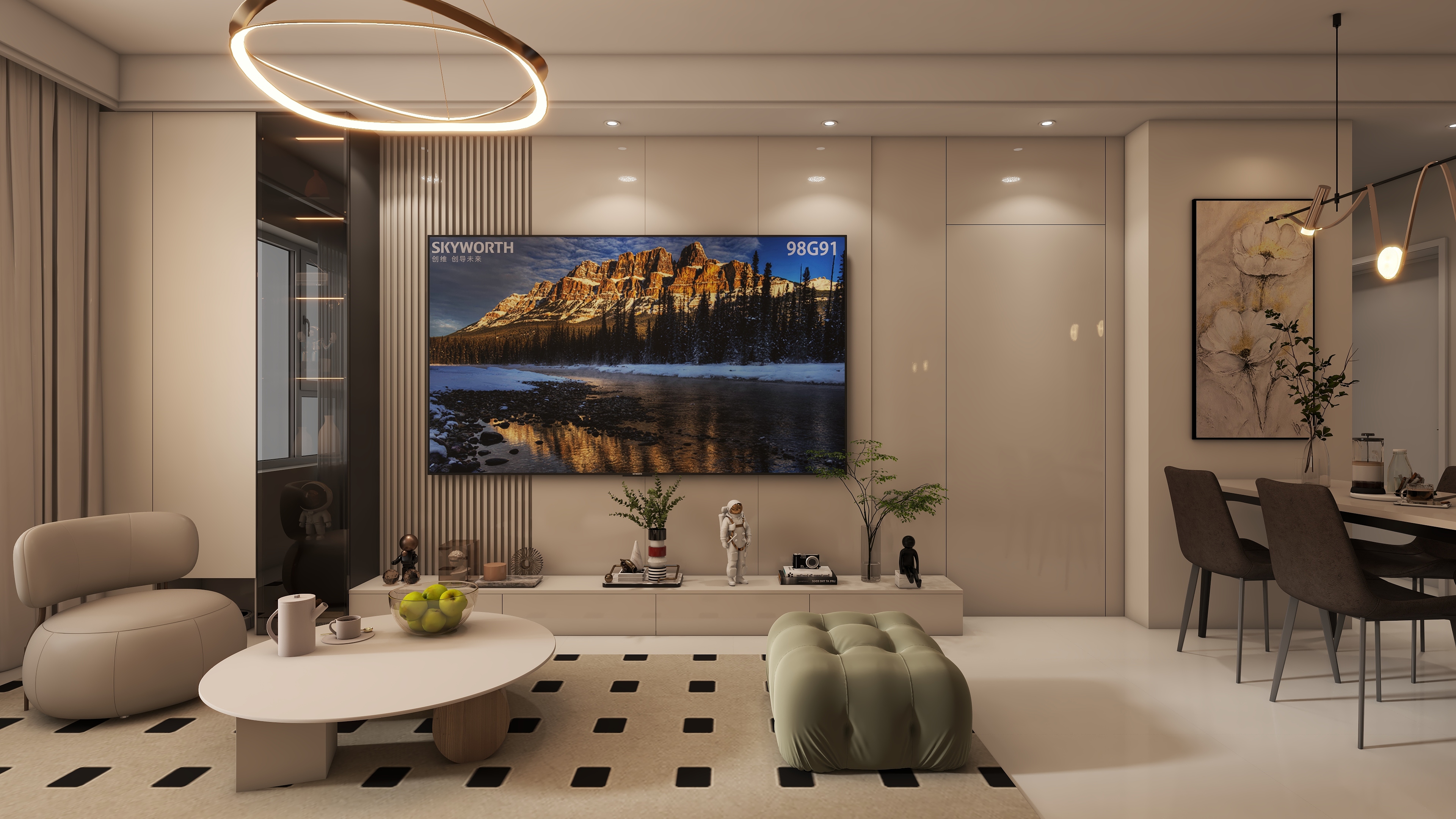 雷超-湘江府三室现代风格推荐方案-装修设计方案