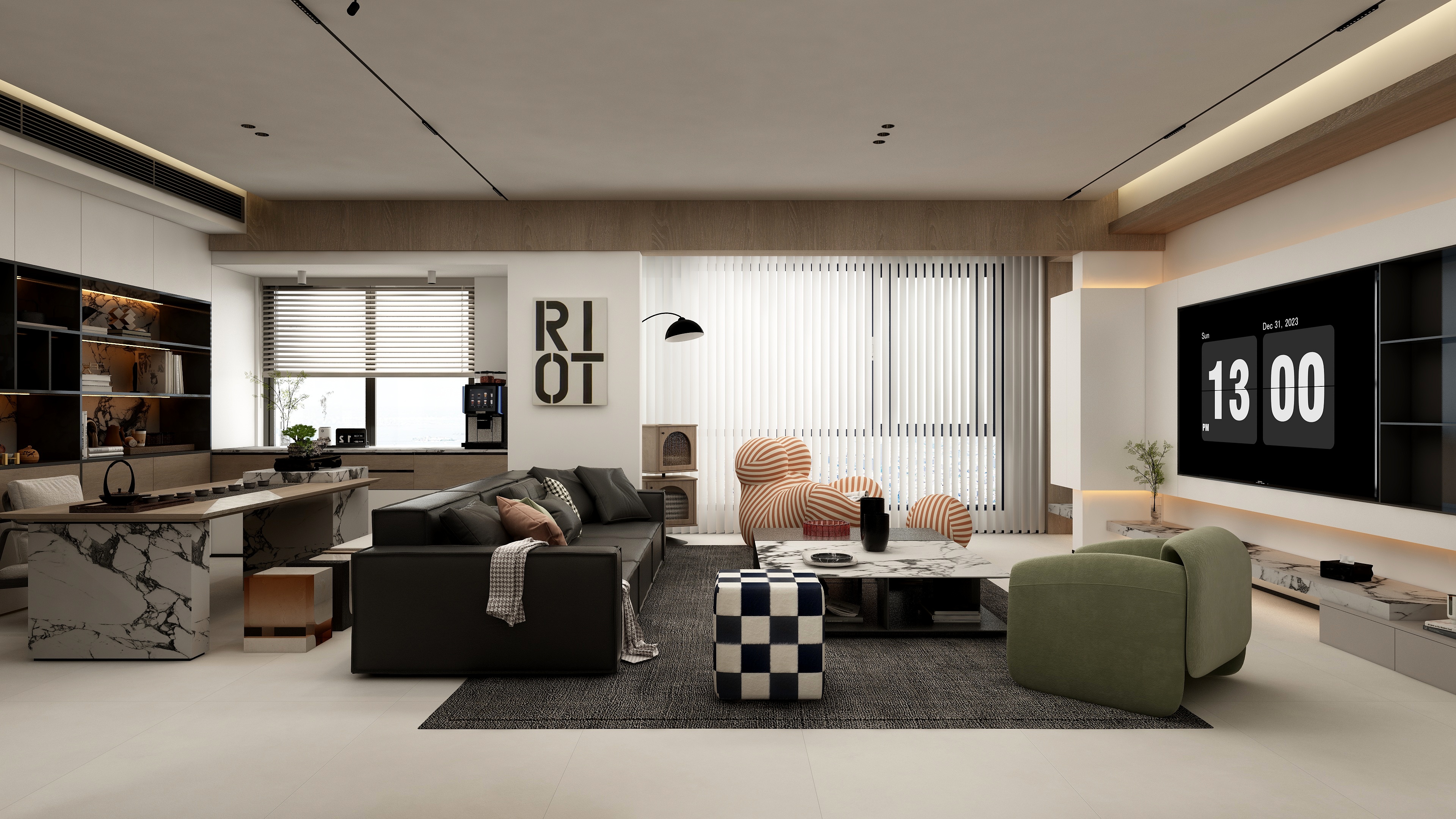 张煜强煜境设计-143平米现代四房装修效果图