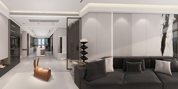 设计师同乐-三室120㎡玖玺台极简现代黑白灰-装修设计方案