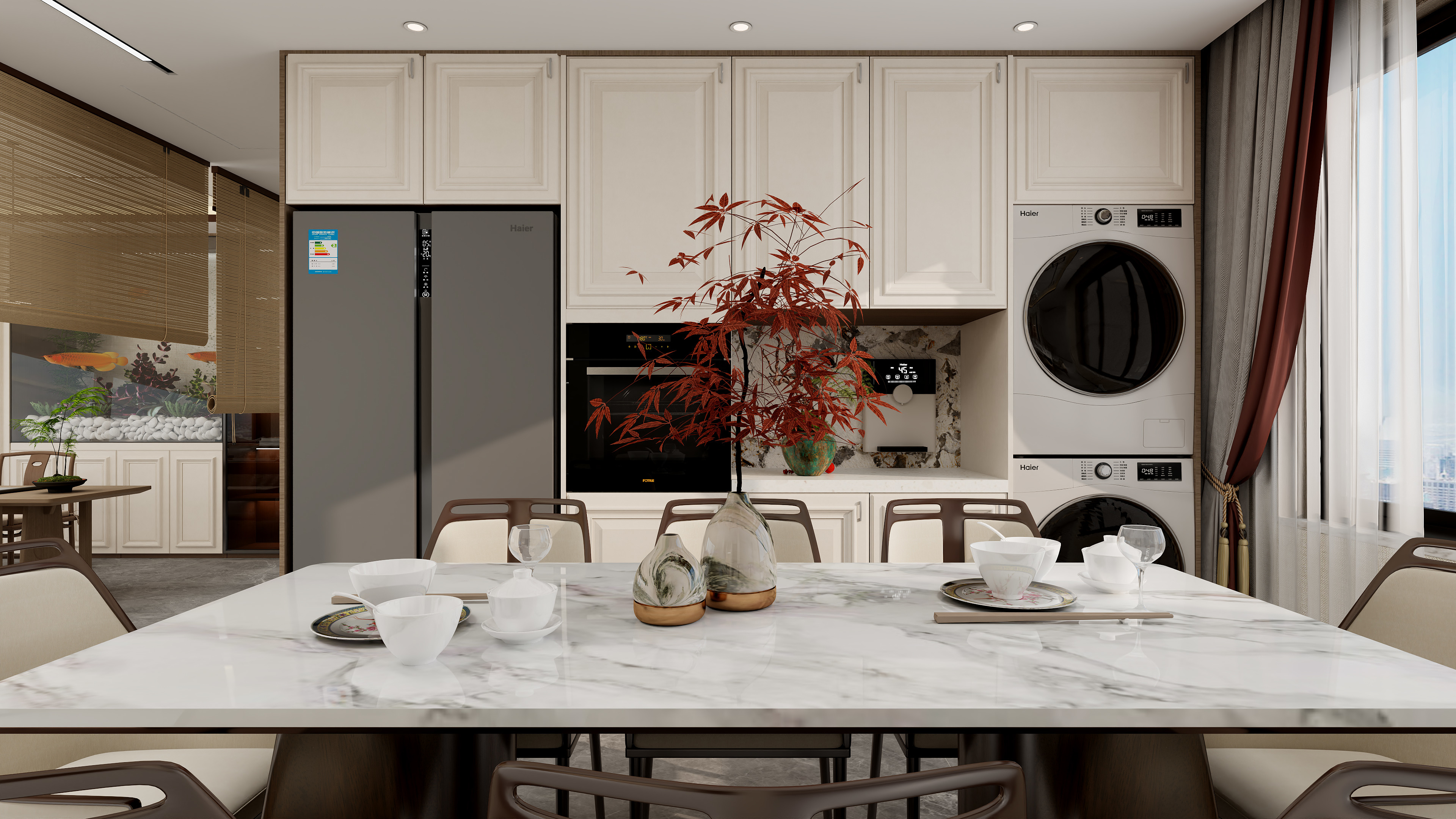 新民薄利装饰-新中式137平装修效果图