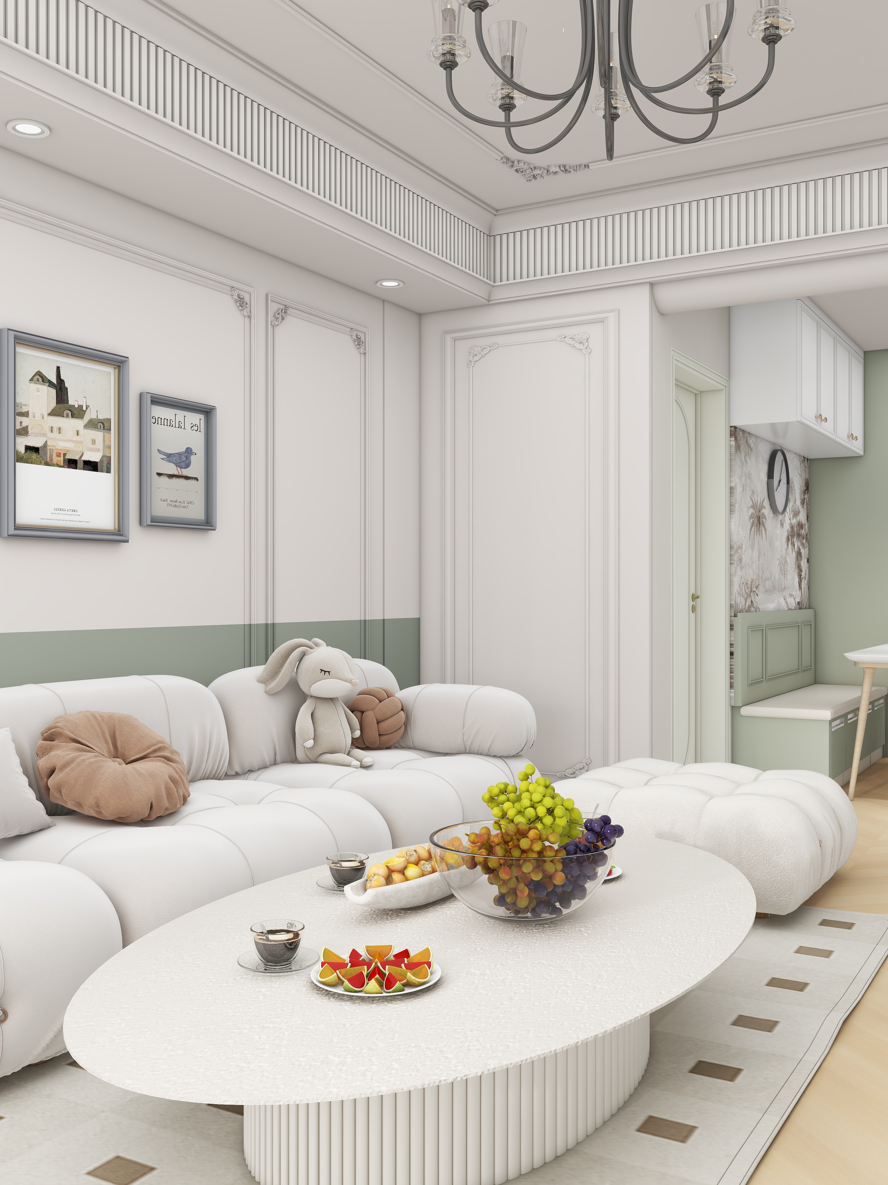 此效果图简单参考-天安大厦-A座89㎡3室装修效果图