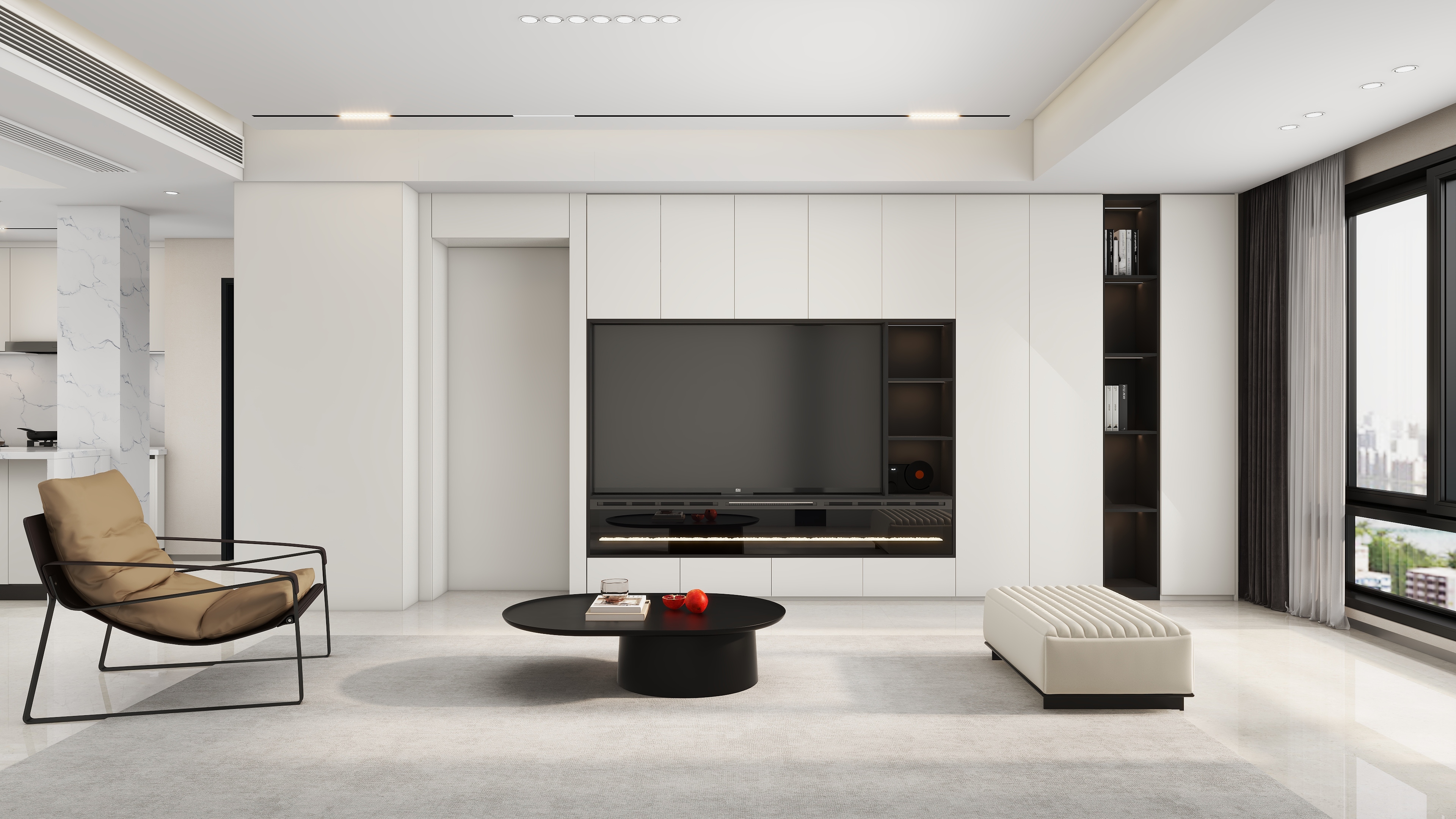 自定义木作空间-现代简约110㎡3室-装修设计方案