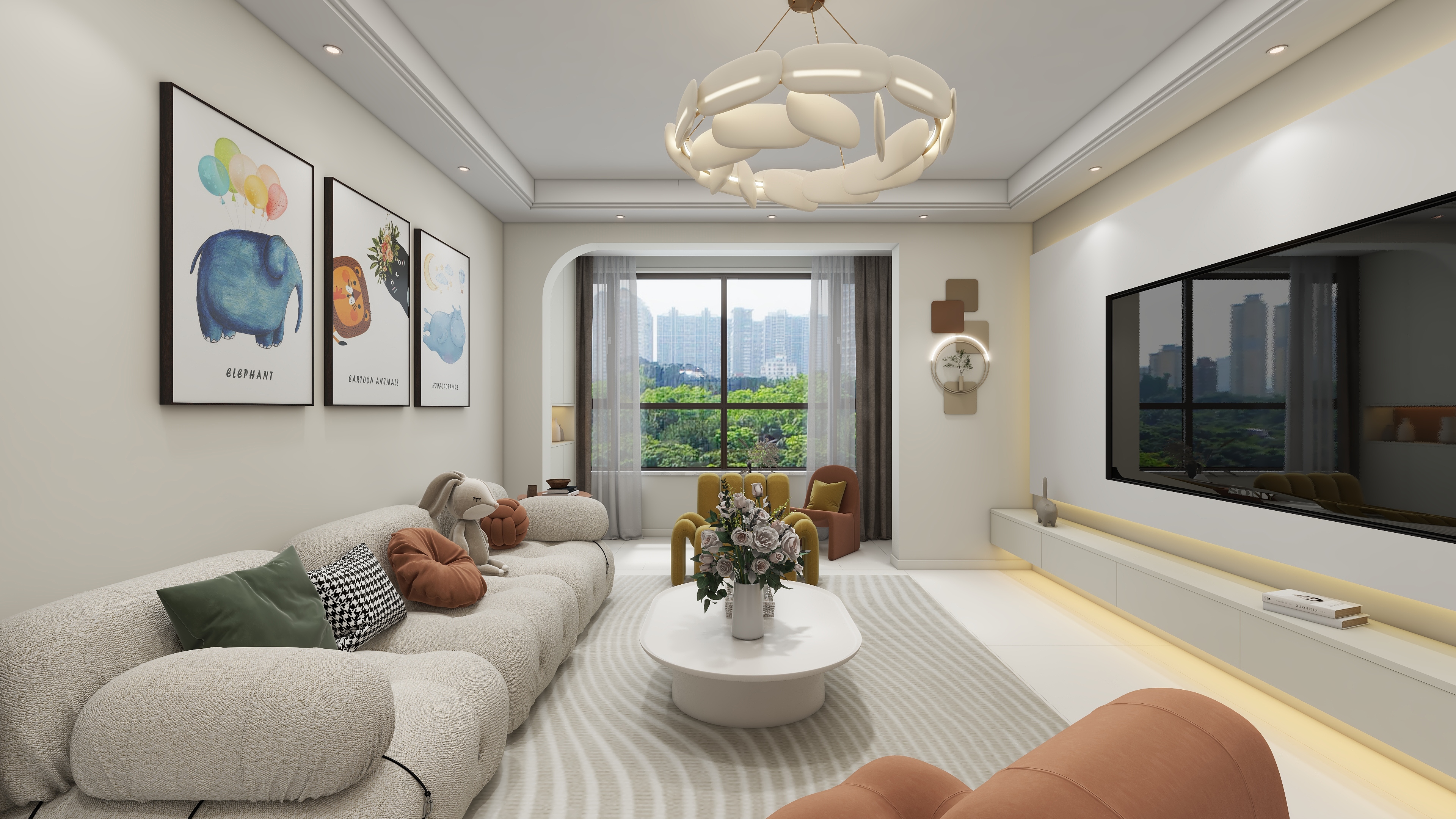 环宇0315-宏洋同煤城94㎡3室装修效果图