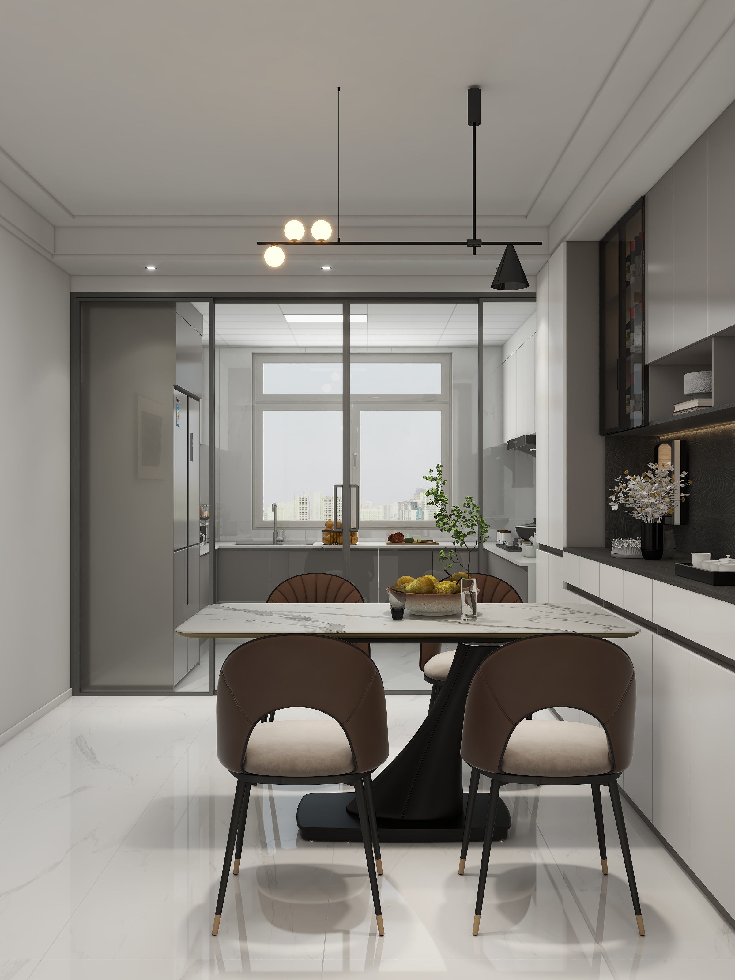 胜南设计-奇石花园现代简约150㎡4室装修效果图