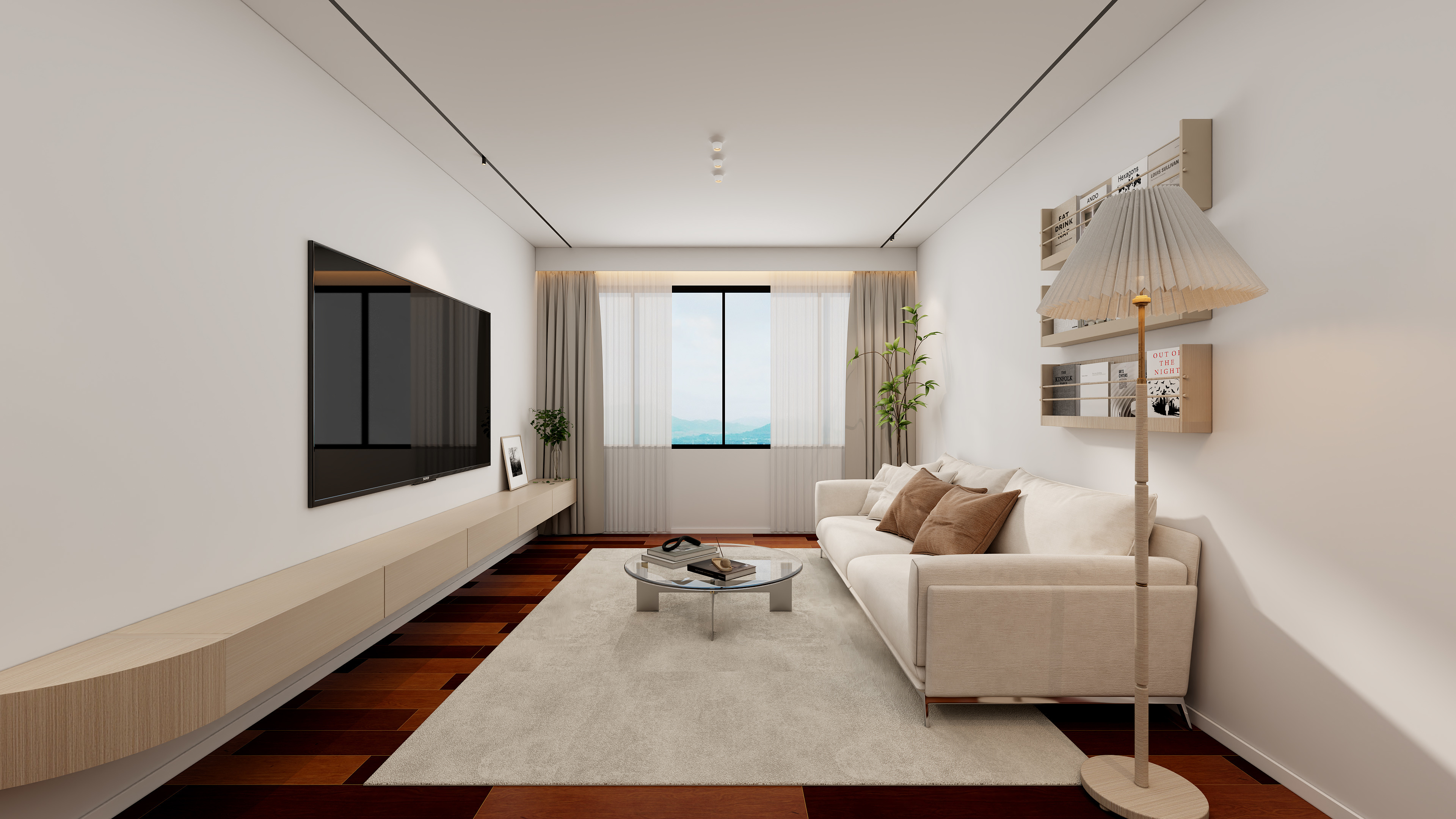 设计师丨胡月平-灝景峰93㎡3室装修效果图