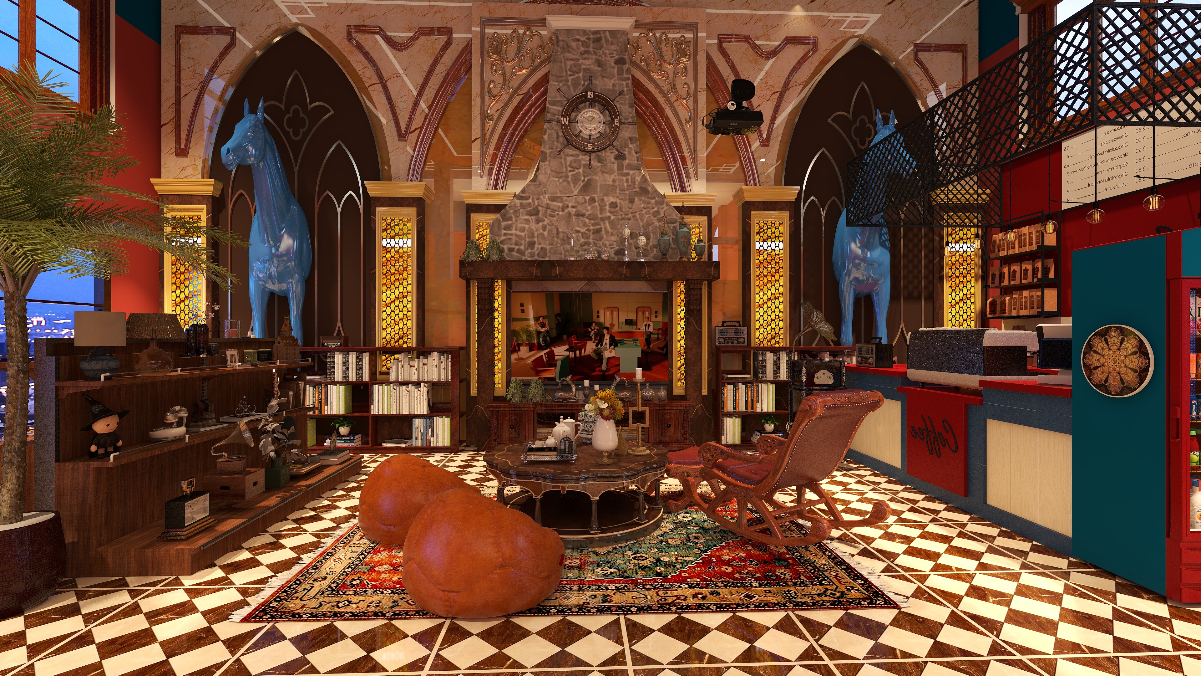 初音nikki-277m2复古美式风格轰趴馆-装修设计方案