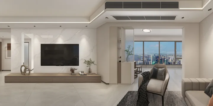 小厨房设计效果图-客厅