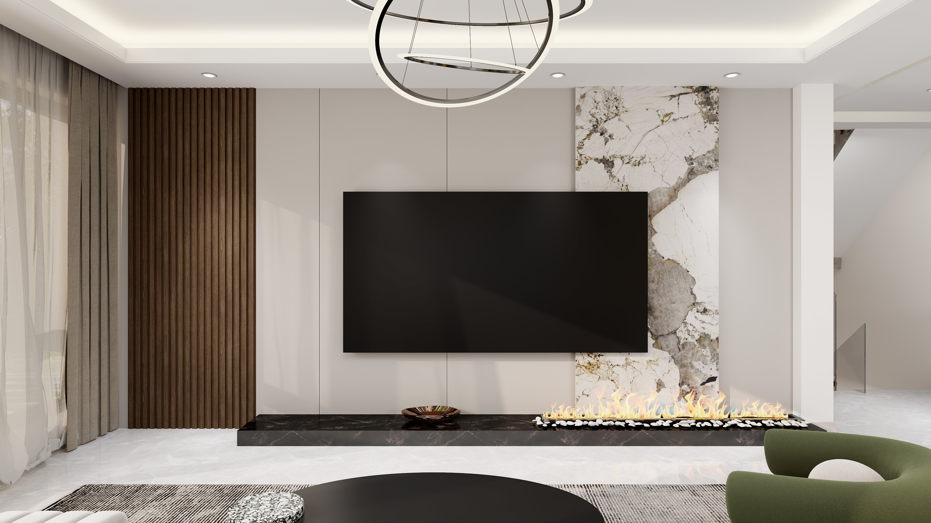 艺雅丽-三层复式别墅轻奢装修效果图