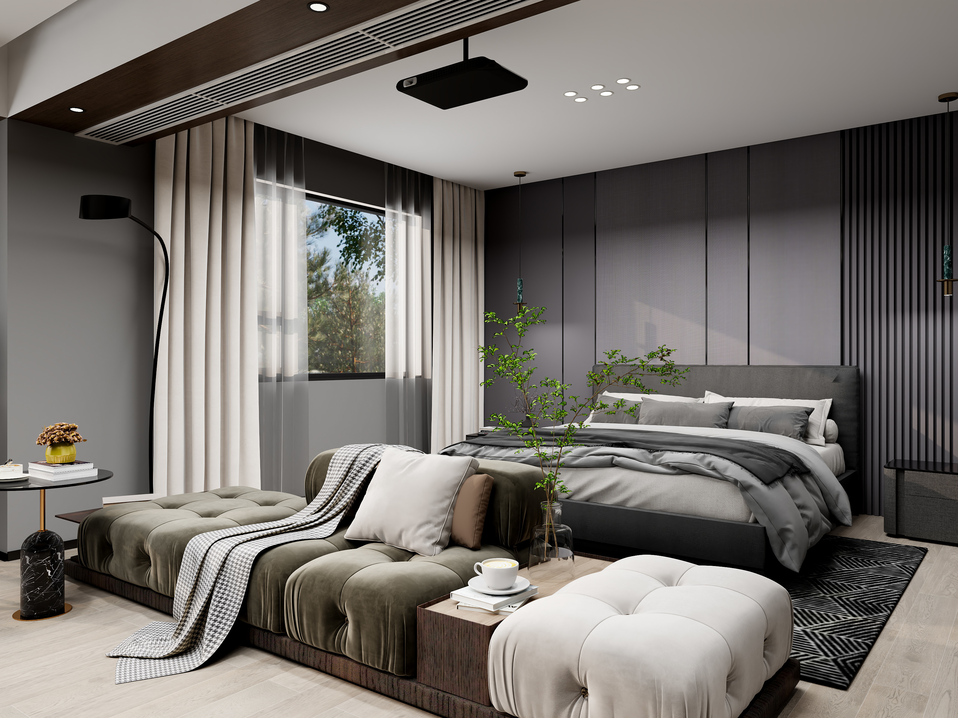 柠檬鱼宝-现代暗黑系自建房3楼-装修设计方案