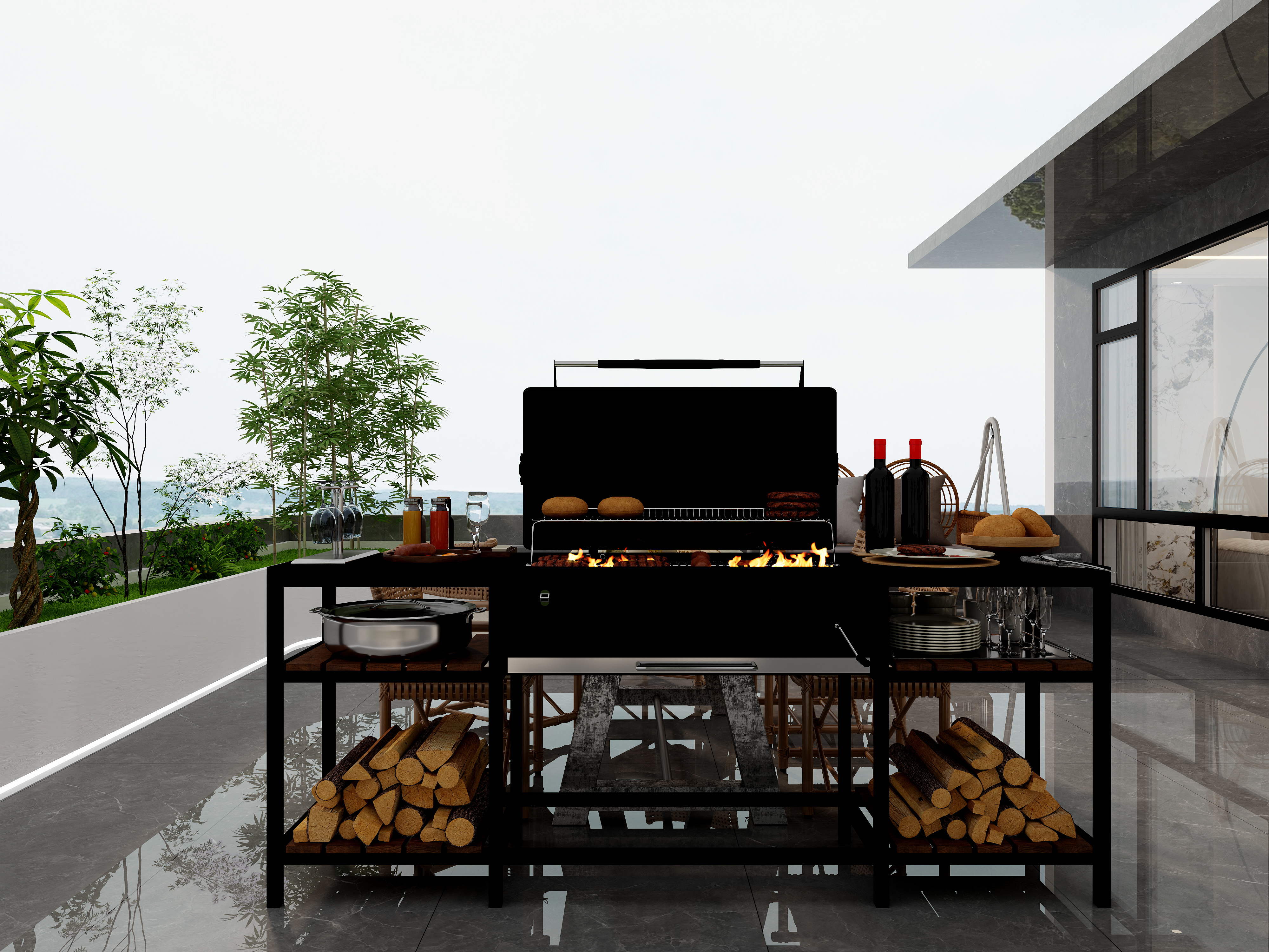 吴爽-148方现代风格别墅装修效果图