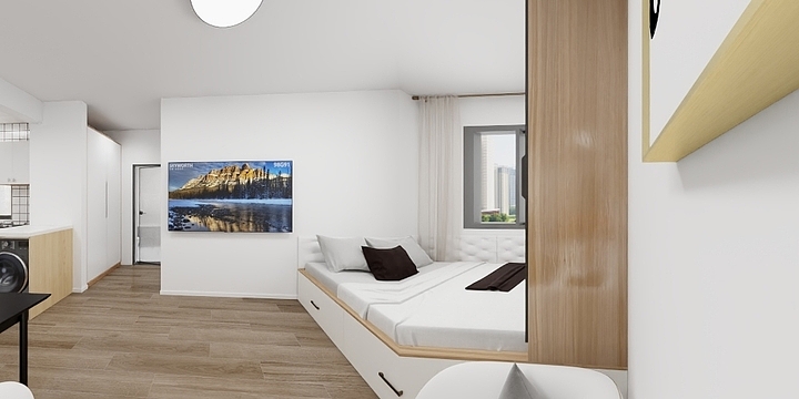 Apple999-43㎡北欧小清新一室-装修设计方案