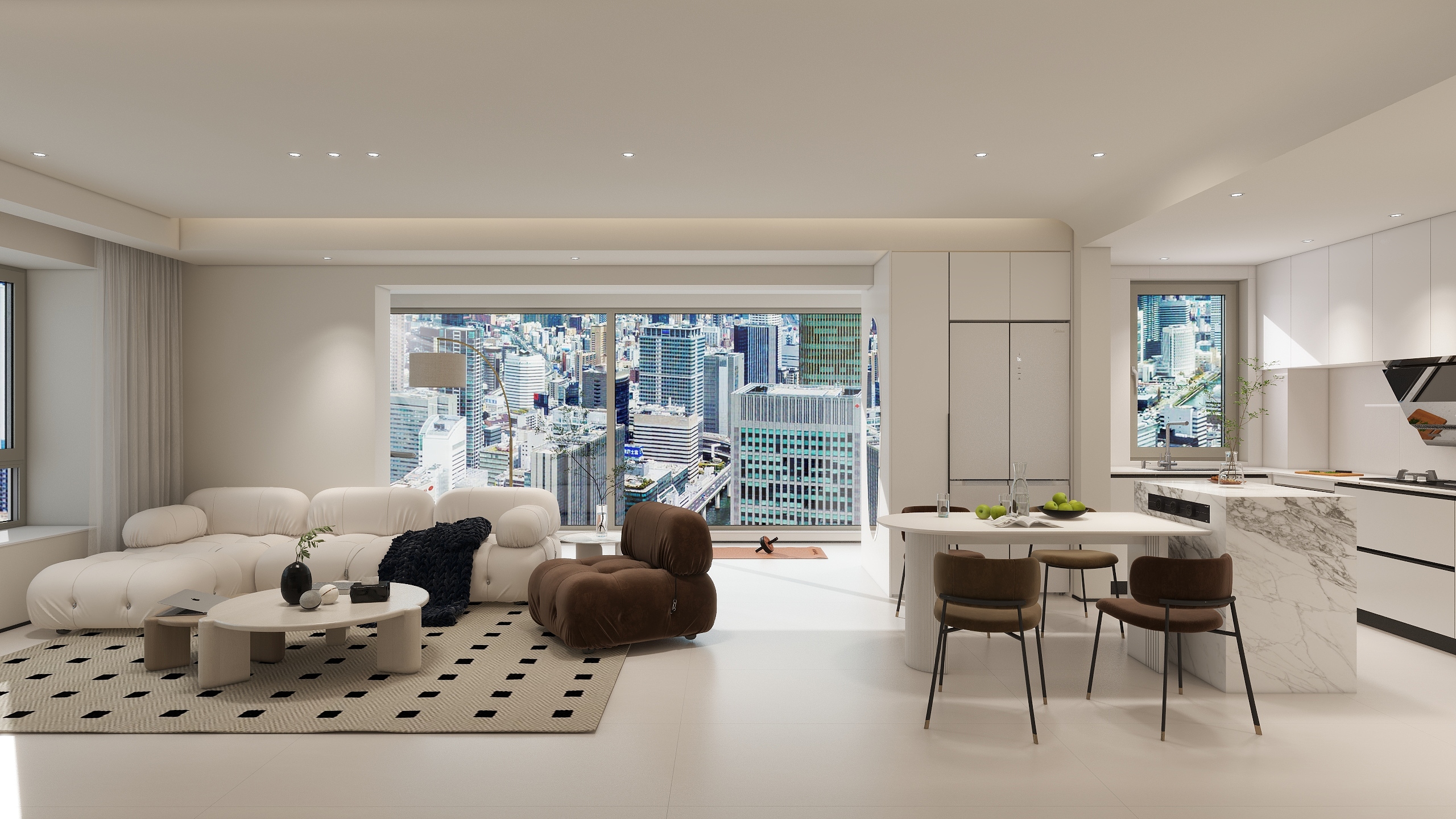 Ansel軒-《摩卡奶昔》现代简约设计方案-万科翡翠国际-装修设计方案