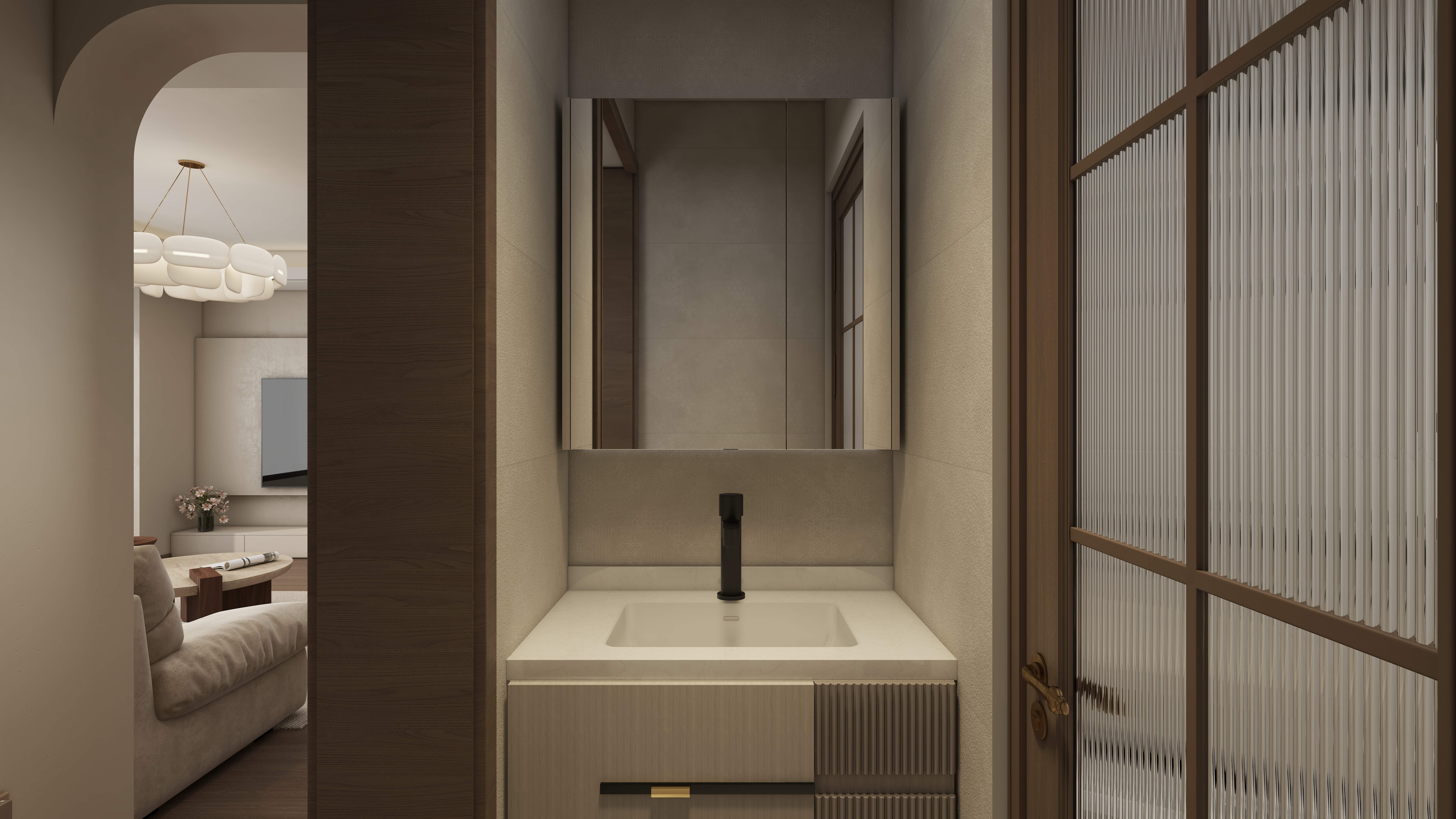 星空设计500-现代简约102㎡2室装修效果图