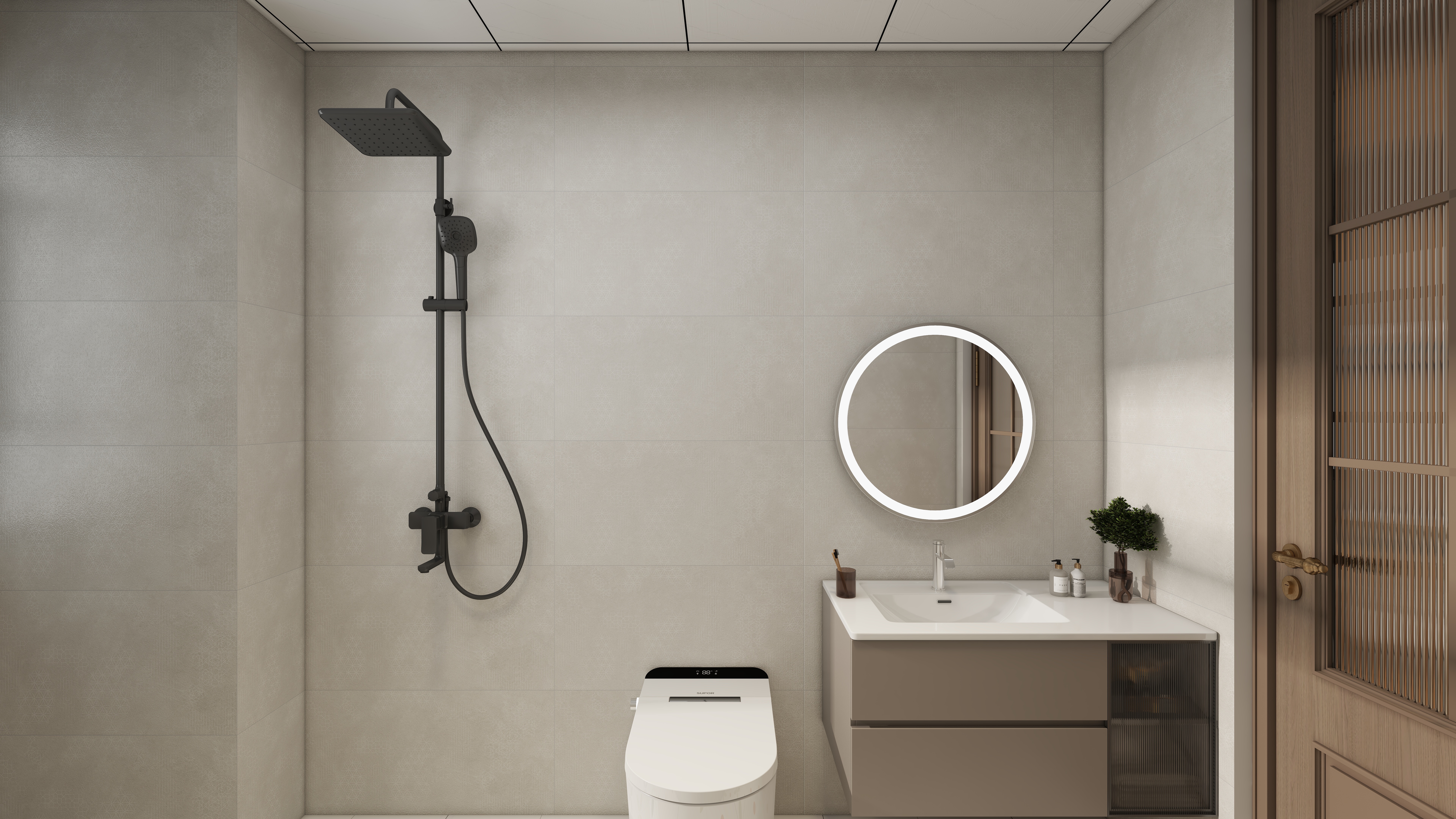 星空设计500一套-现代简约102㎡2室装修效果图