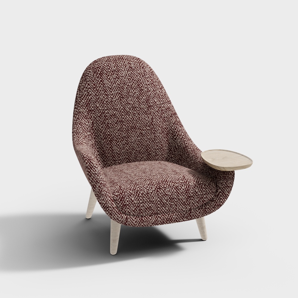 Poliform MADKING armchair Red chair3D模型