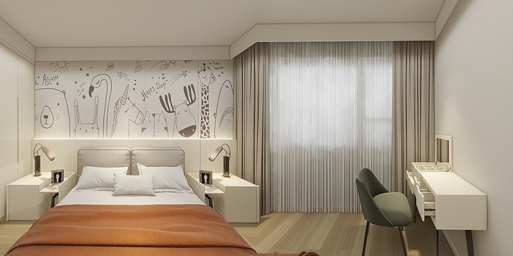 蔡凌峰-德信海德公园83.00㎡A2’3室2厅1卫1厨-装修设计方案