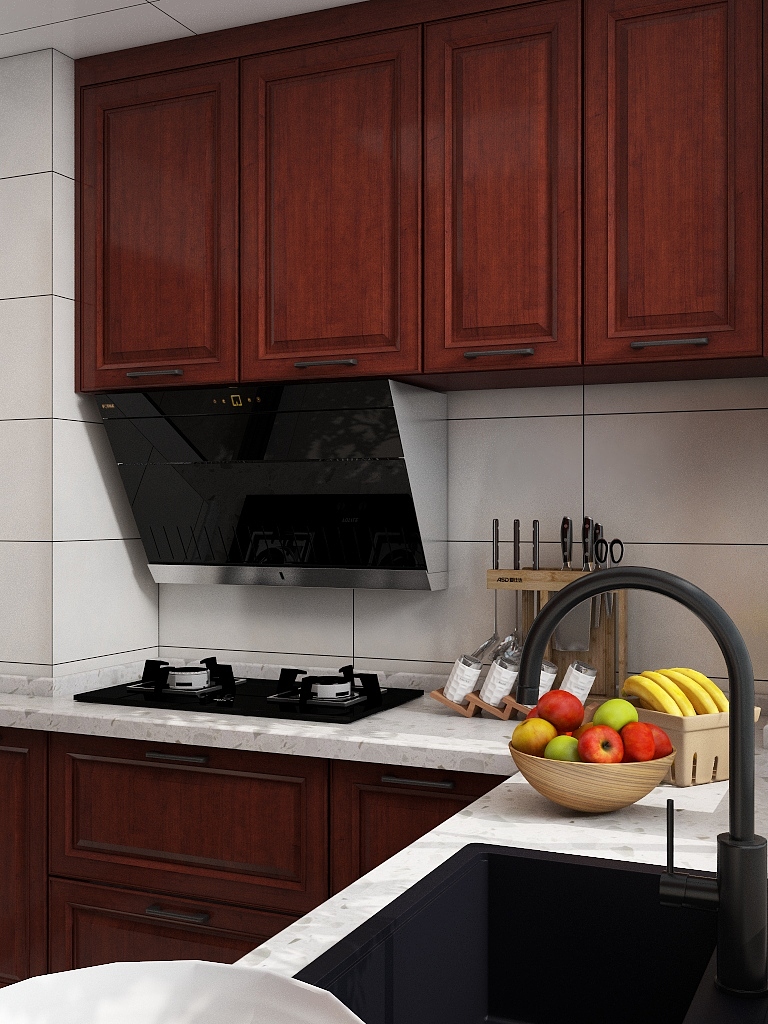 雨中朦胧的怪兽-龙海厨房-原木方案-装修设计方案