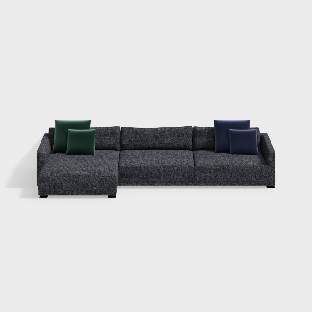 Poliform BRISTOL sofa Grey linen multi-person sofa3D模型