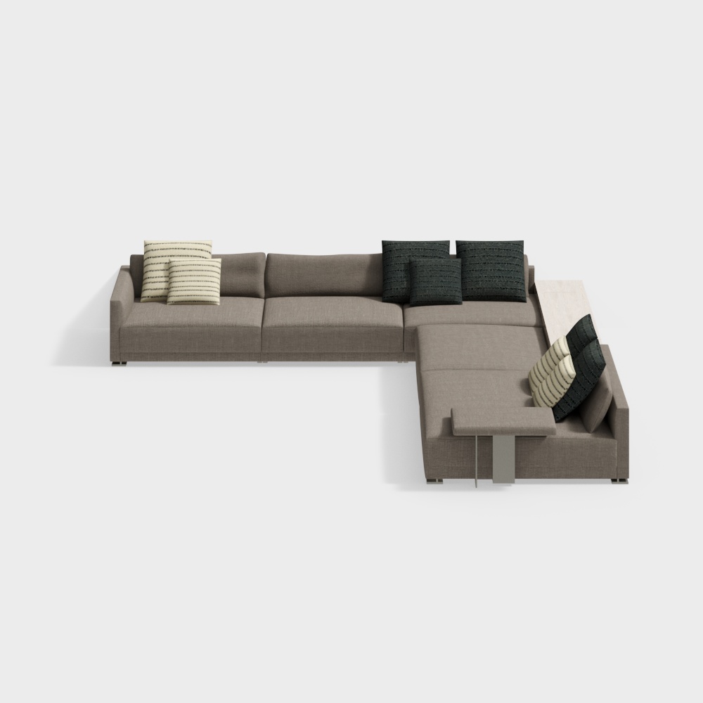Poliform BRISTOL sofa Dark gray multi person sofa3D模型