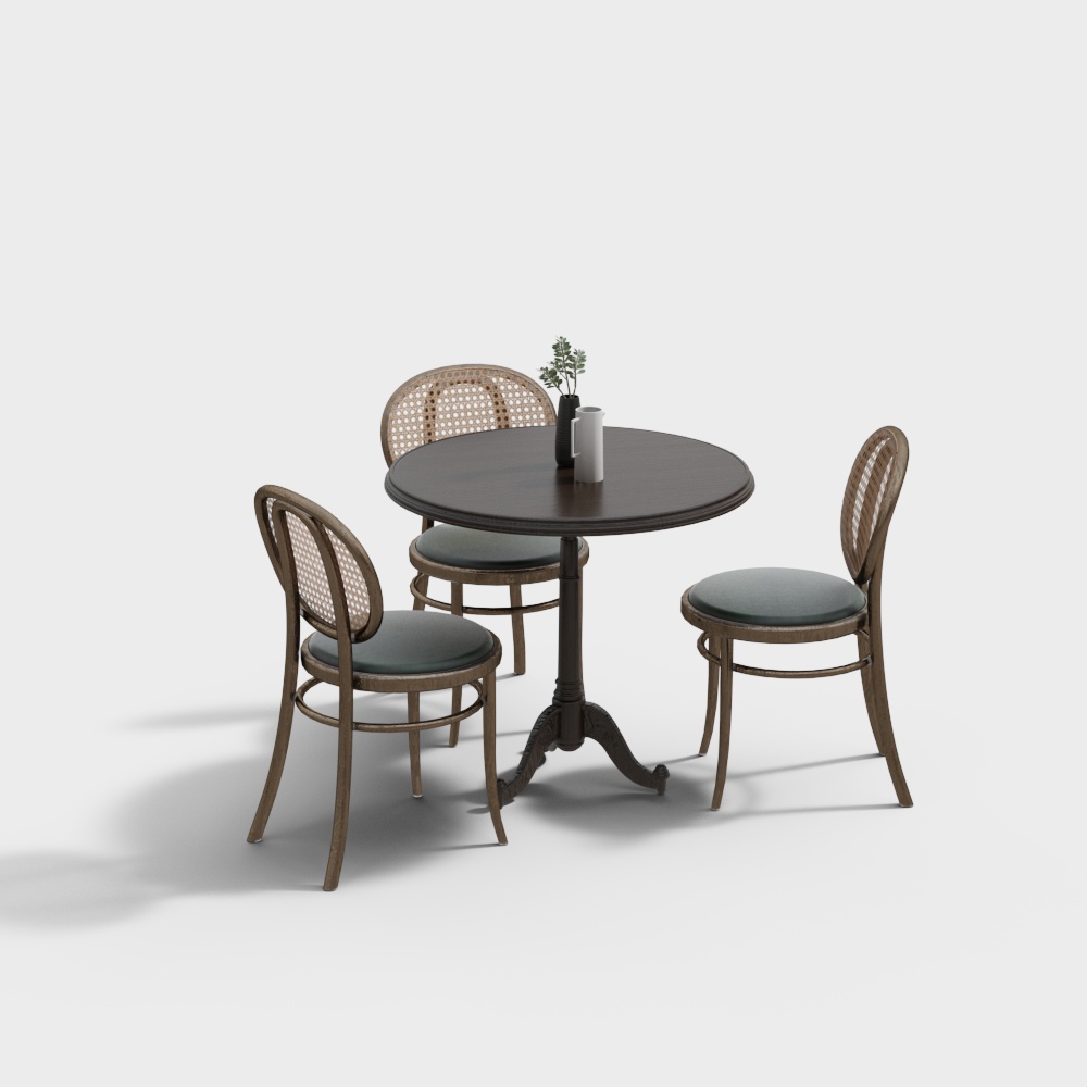 Cafe casual table and chair combination3D模型