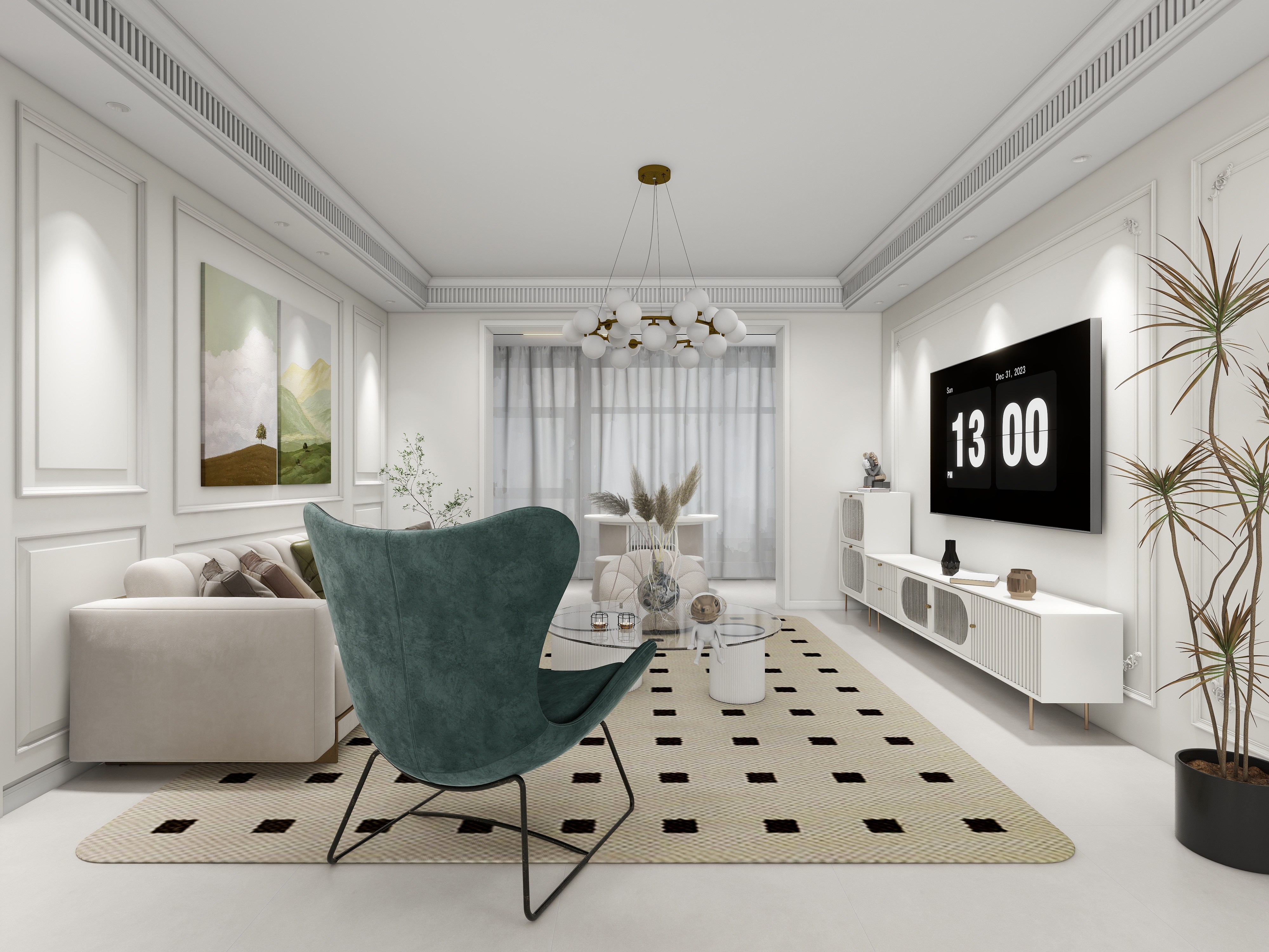 天水全案设计师白老师-秦都悦榕湾奶油147㎡4室装修效果图