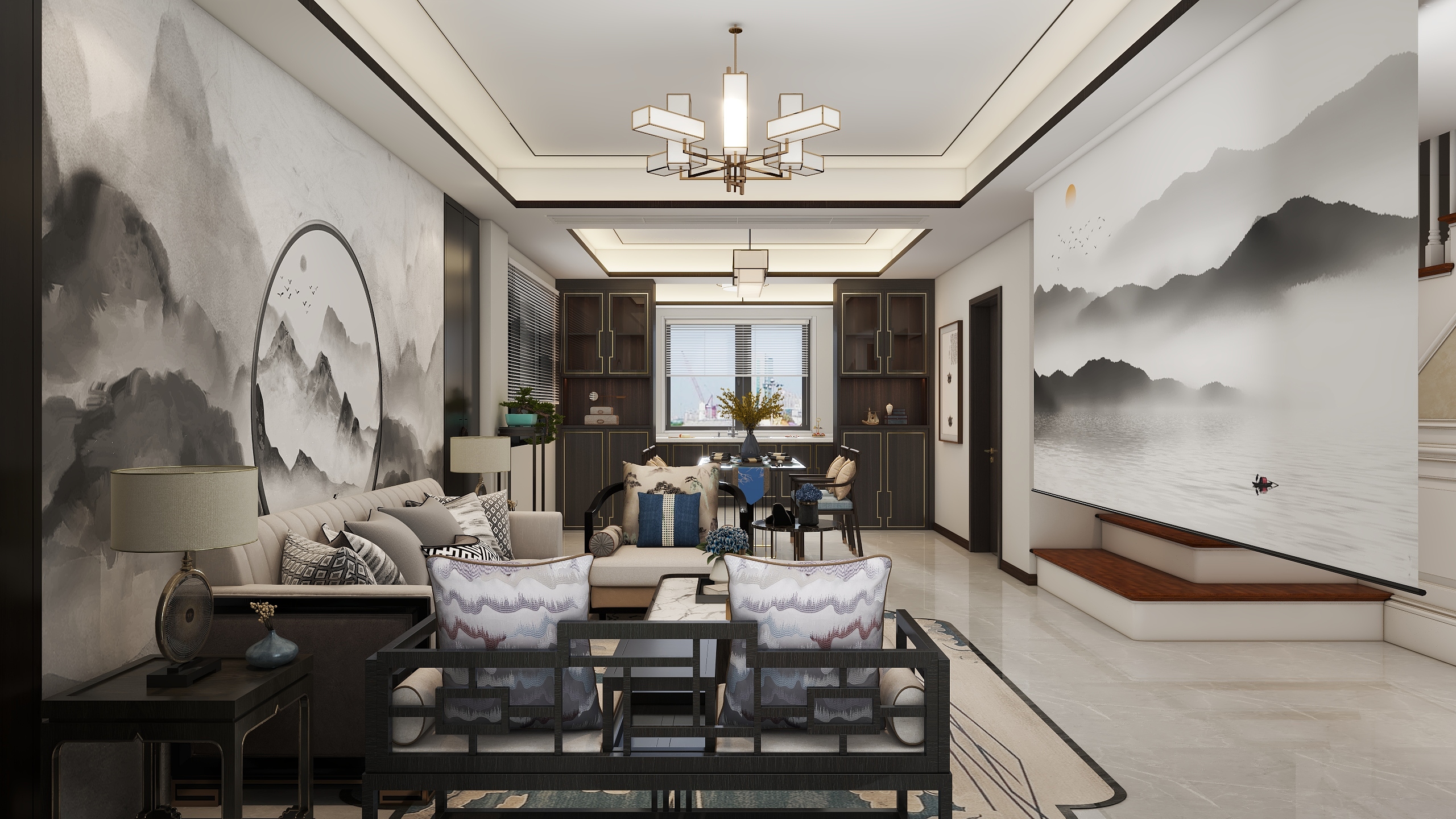 全屋定制设计321-253㎡5室装修效果图