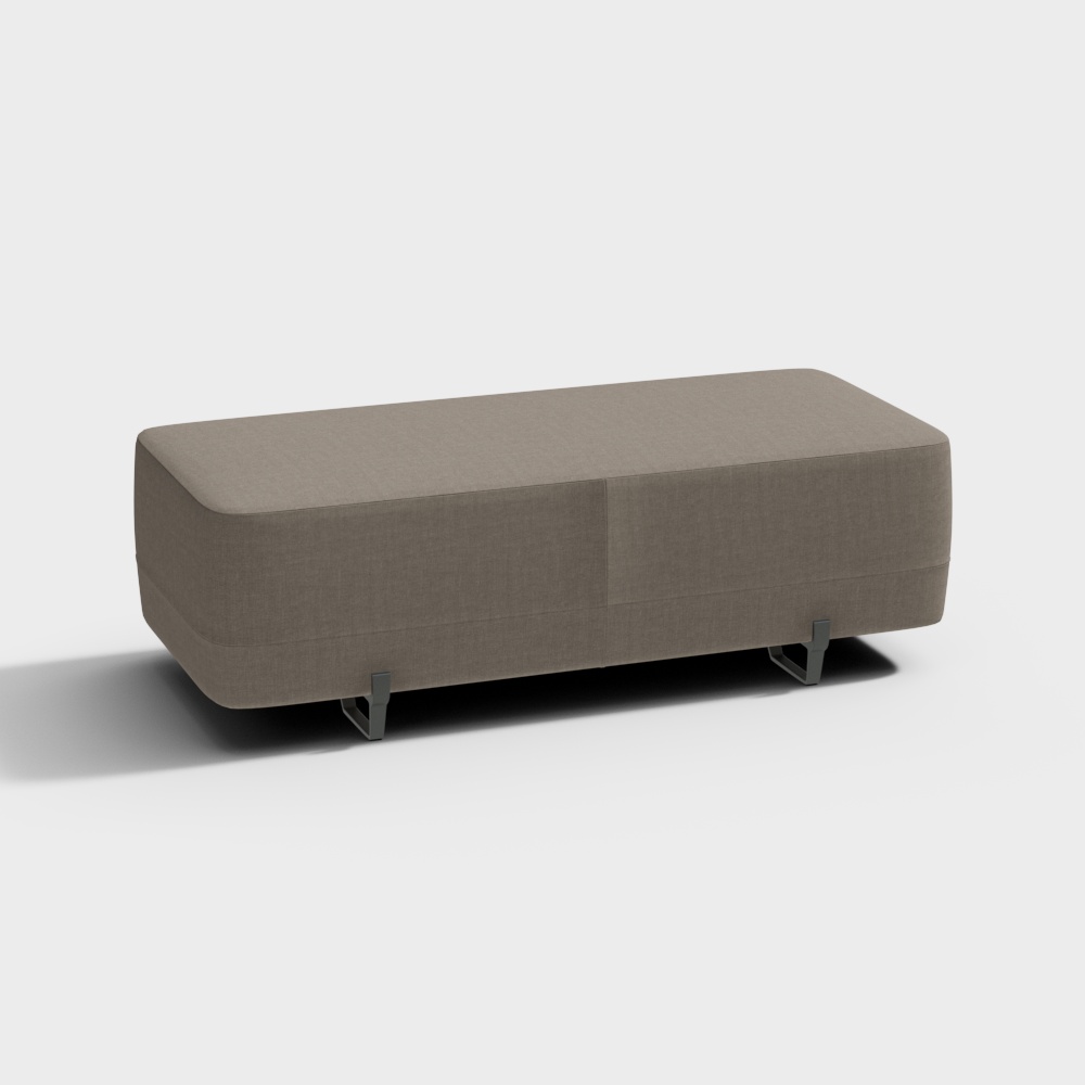 Poliform NEWYORK Brown linen stool3D模型