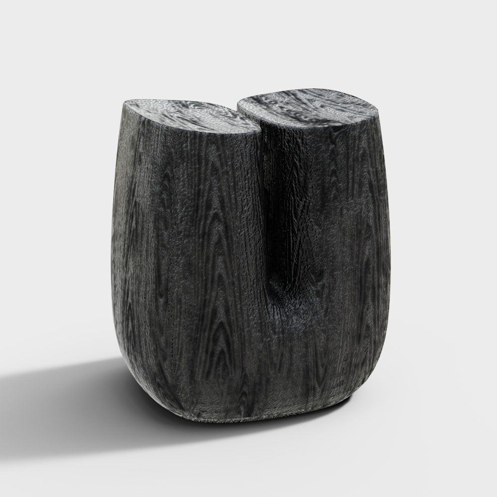 Poliform UBE sidetable TUE038 Black wooden stool3D模型