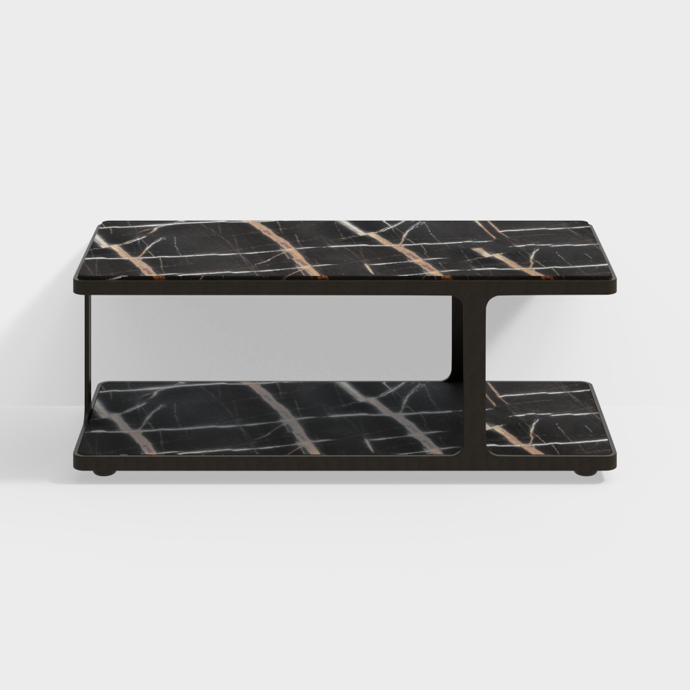 Poliform CREEK smalltables Black marble end table3D模型