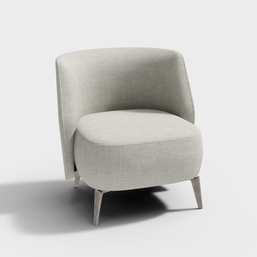 Poliform SUNDAY armchair UYPL066 Grey linen chair 3D模型