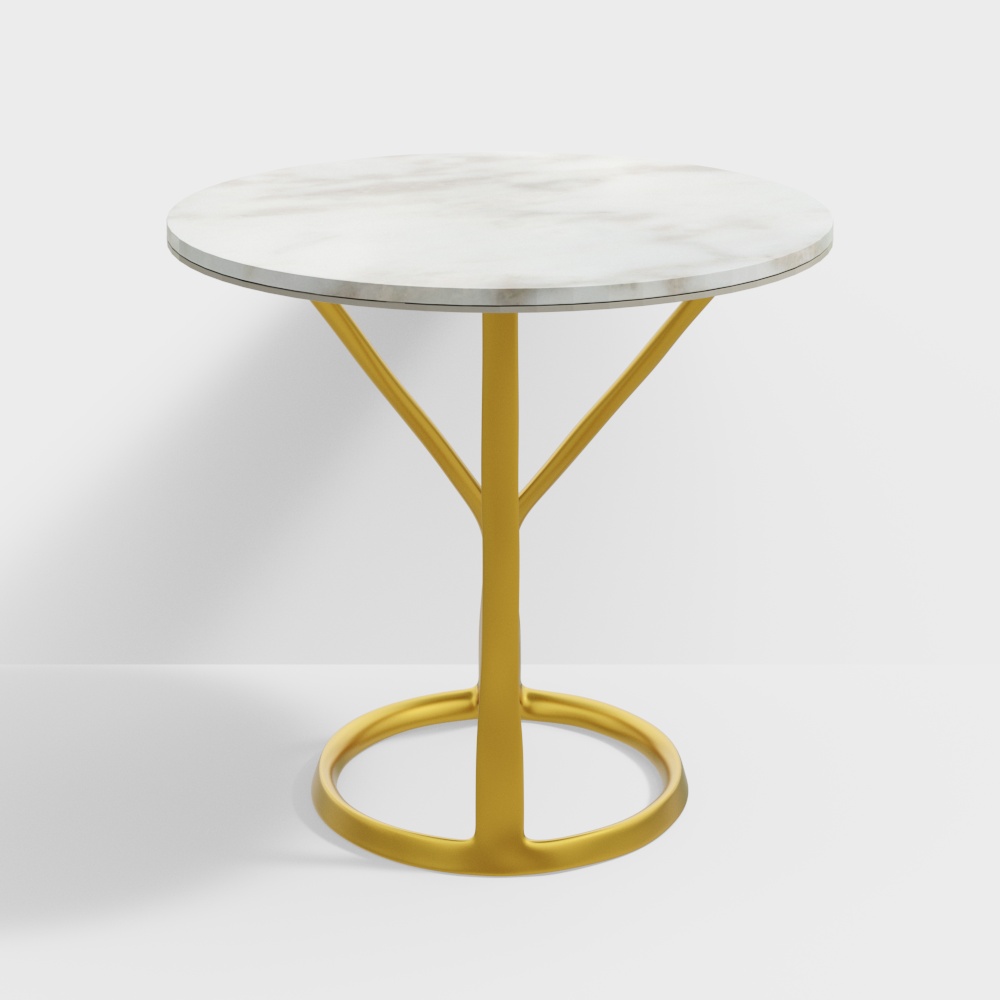 Poliform ILDA sidetable low White marble end table3D模型