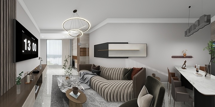 大唐美居墨嵘衣-和达四期89现代主义黑白灰-装修设计方案