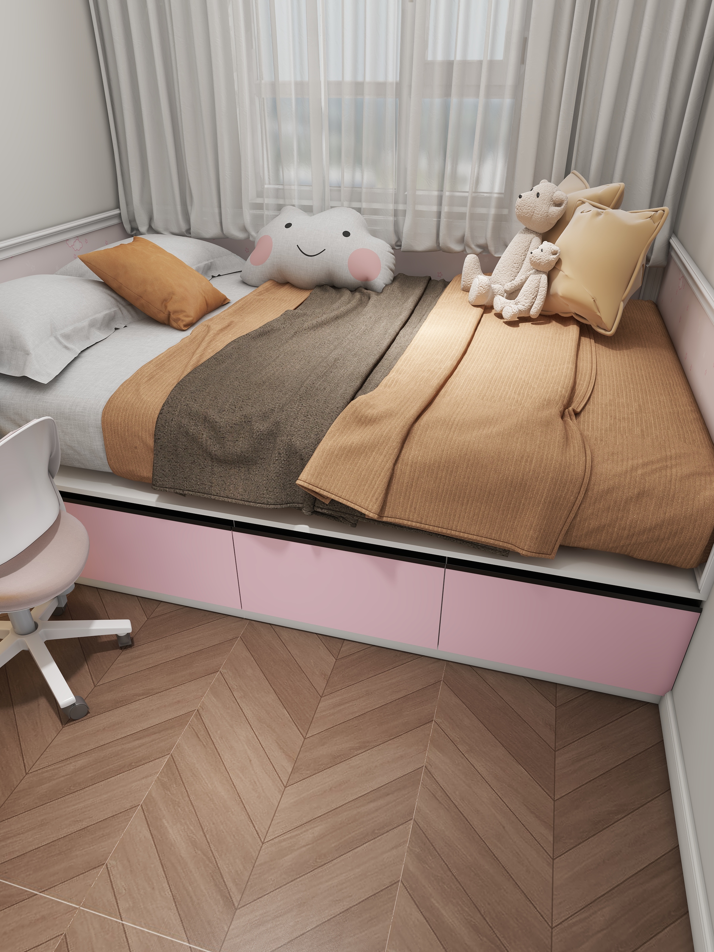 此效果图简单参考-法式风123㎡3室装修效果图