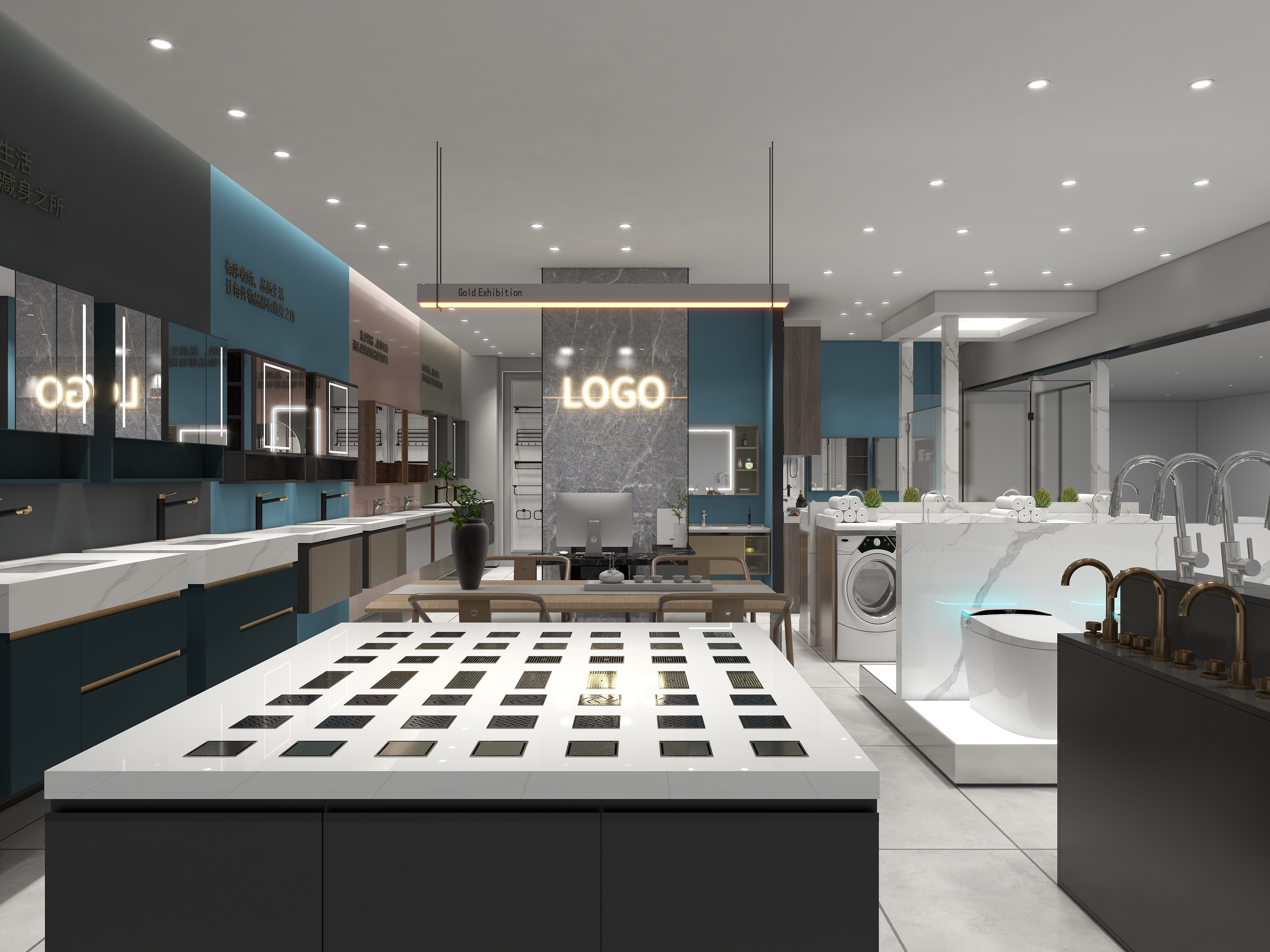 笑在此刻-高端卫浴店-装修设计方案