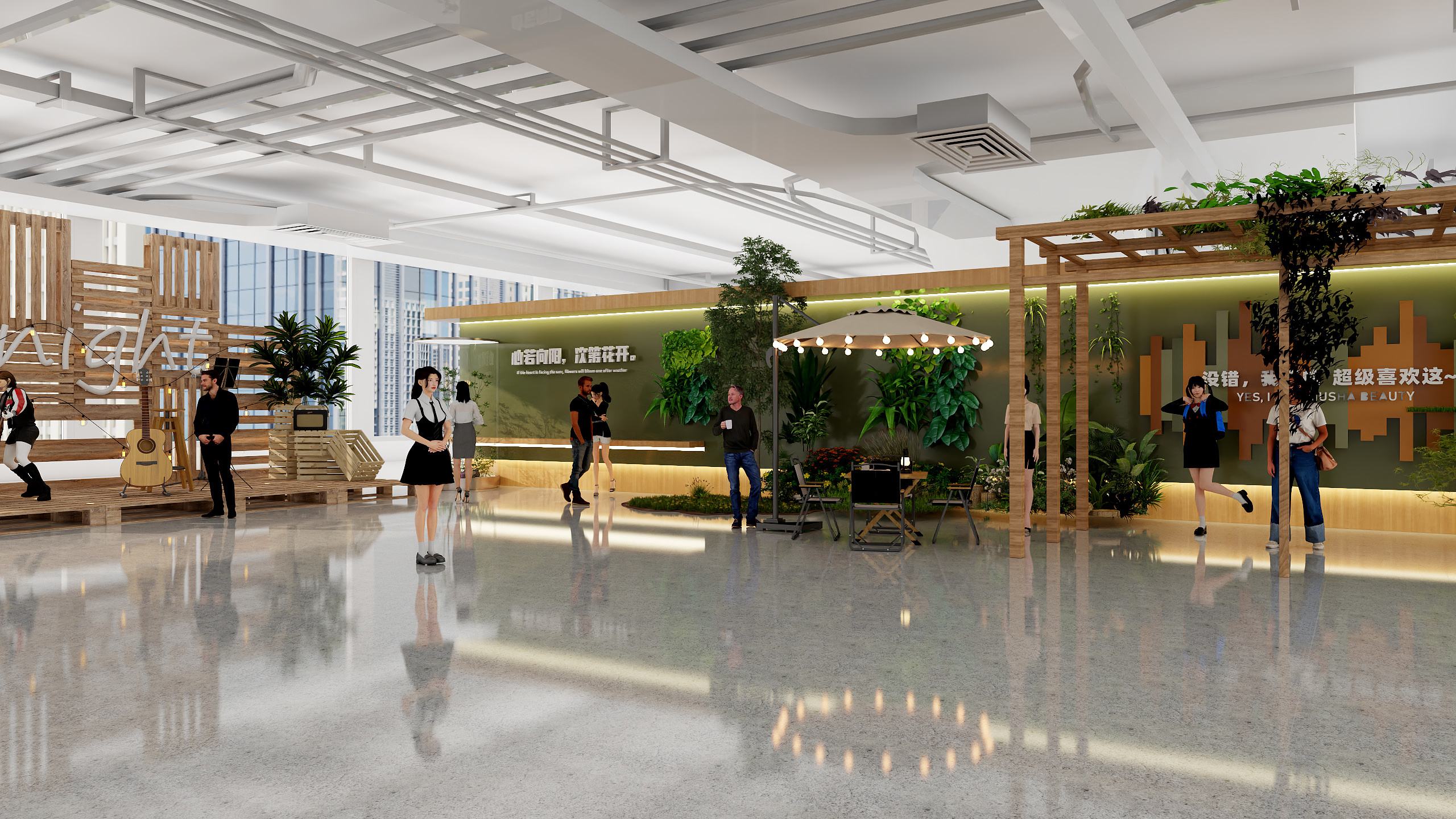 贵州清镇职教城创新创业园-花果园海豚广场多植物美陈装置-装修设计方案