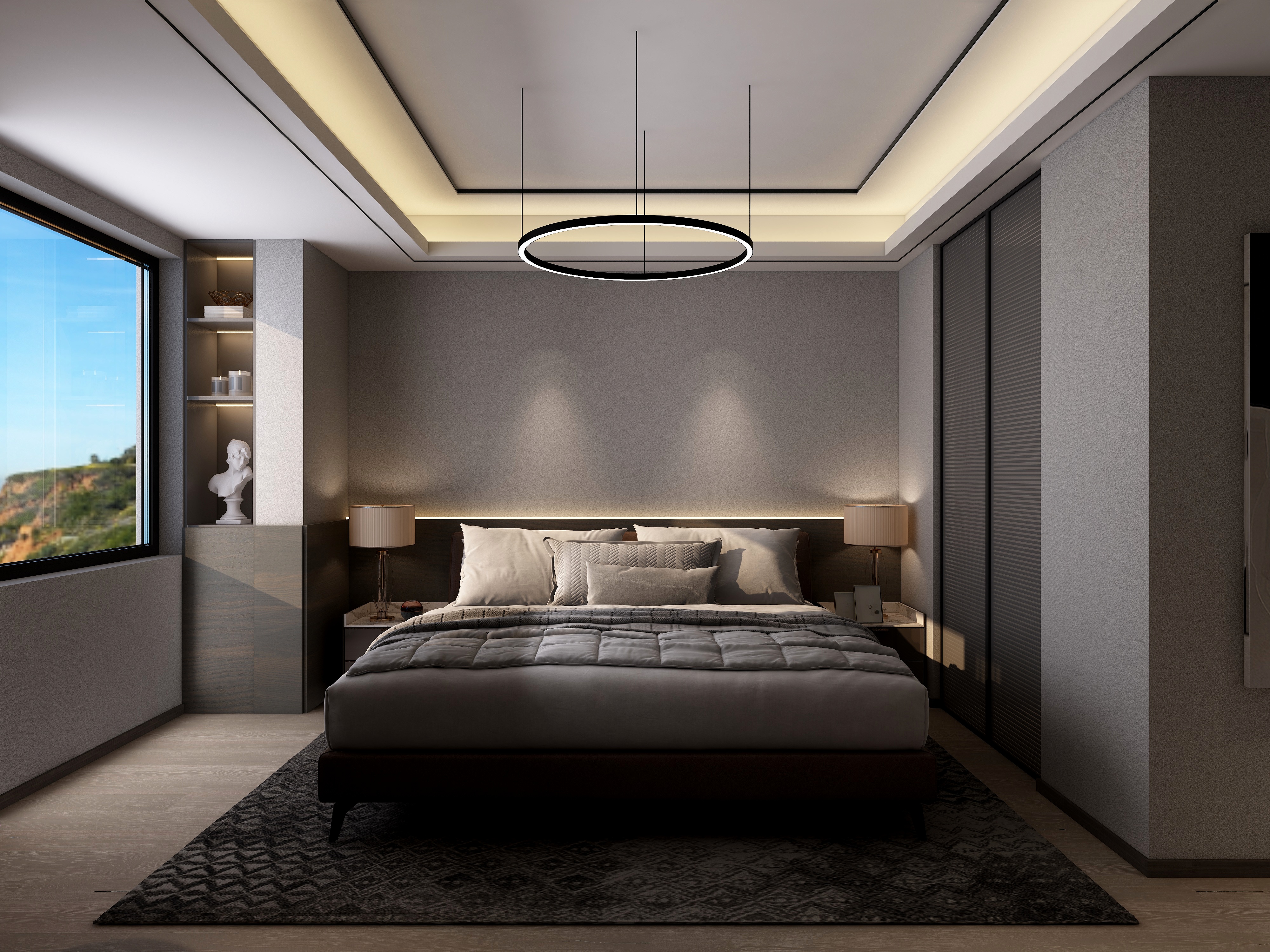 至简名设一钱春-166平意式轻奢三居室【春】装修效果图