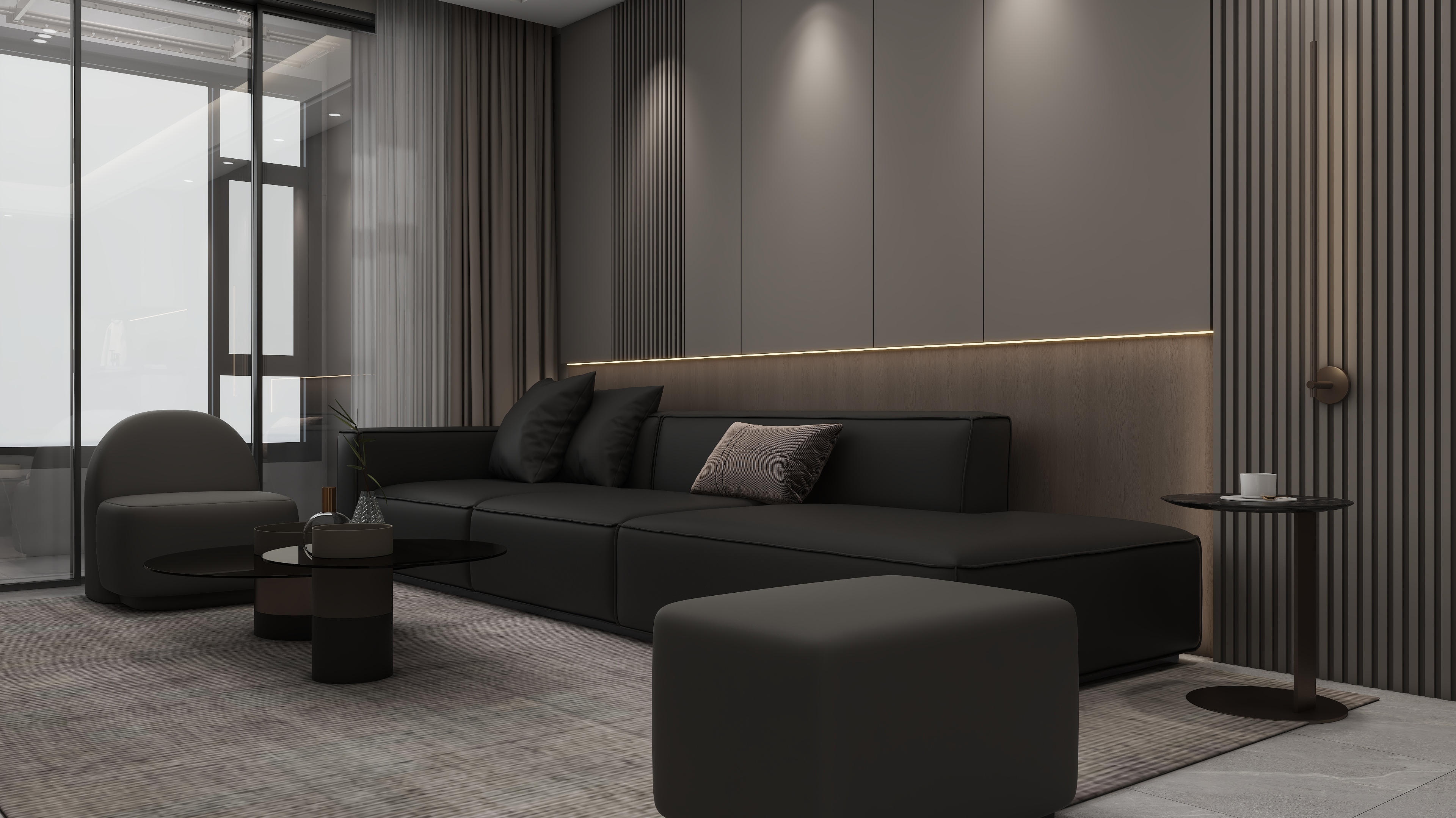 庄育霖-名城阅府89平意式轻奢3室装修效果图