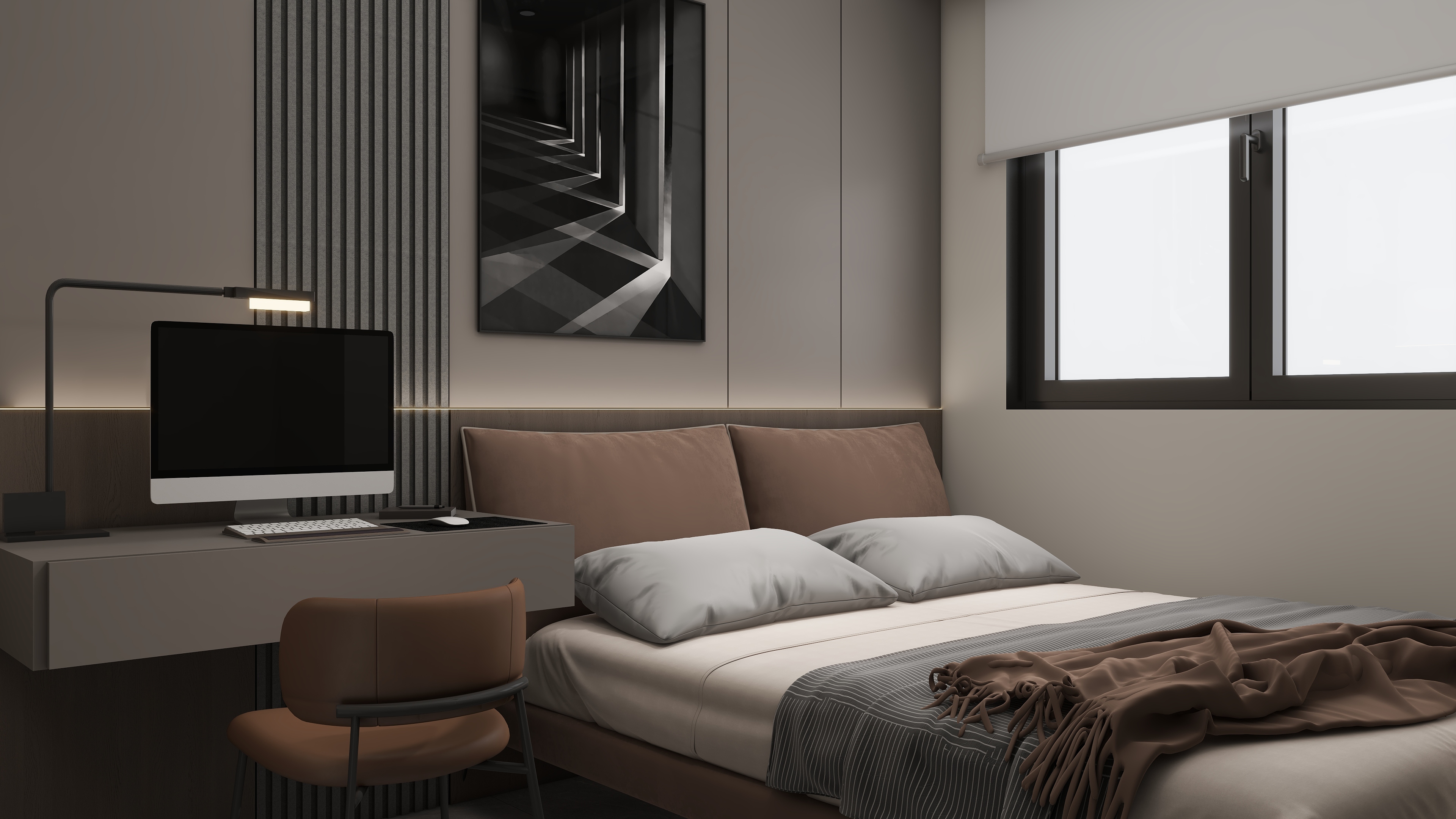 庄育霖-名城阅府89平意式轻奢3室装修效果图