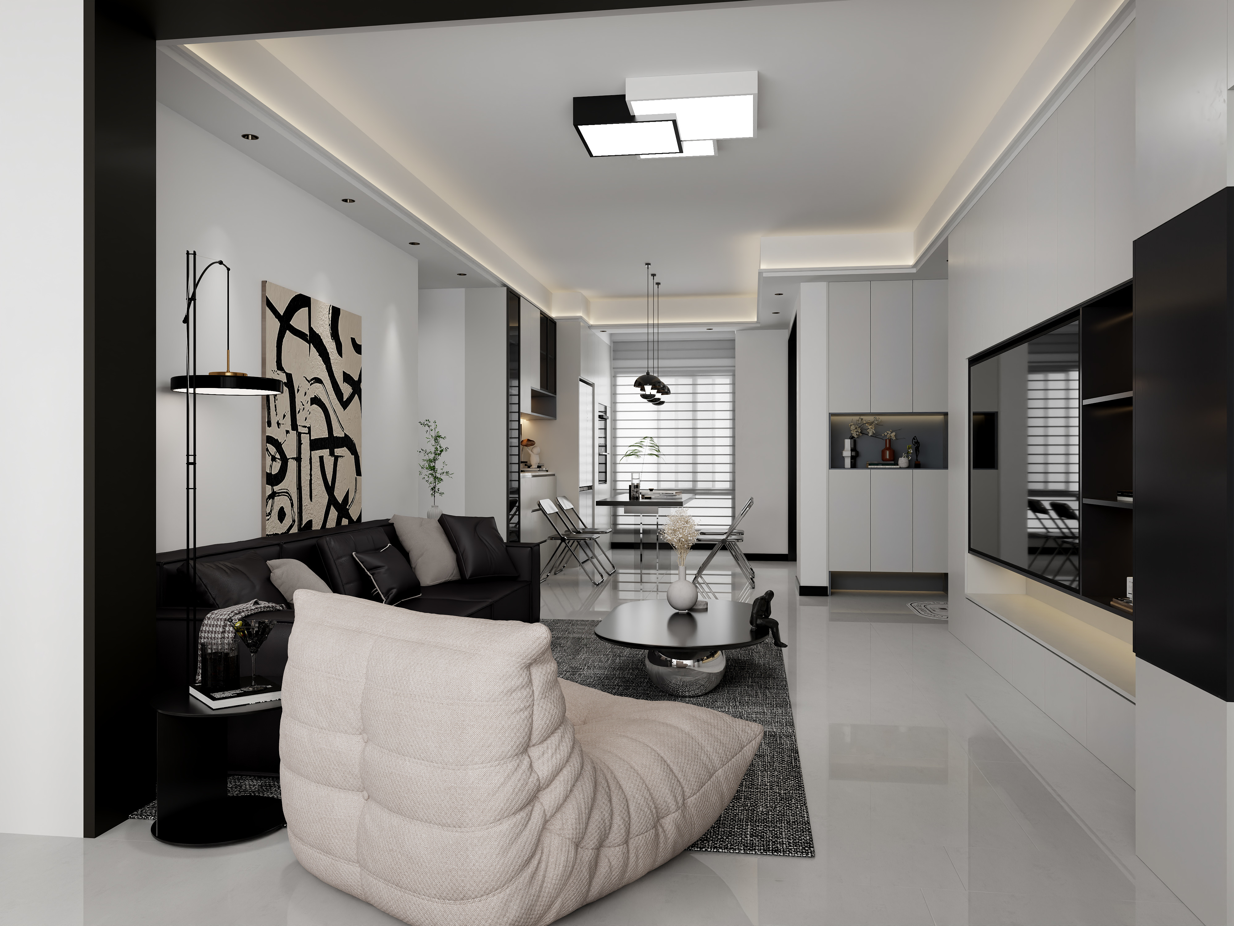 空间设计z1-现代简约黑白-装修设计方案