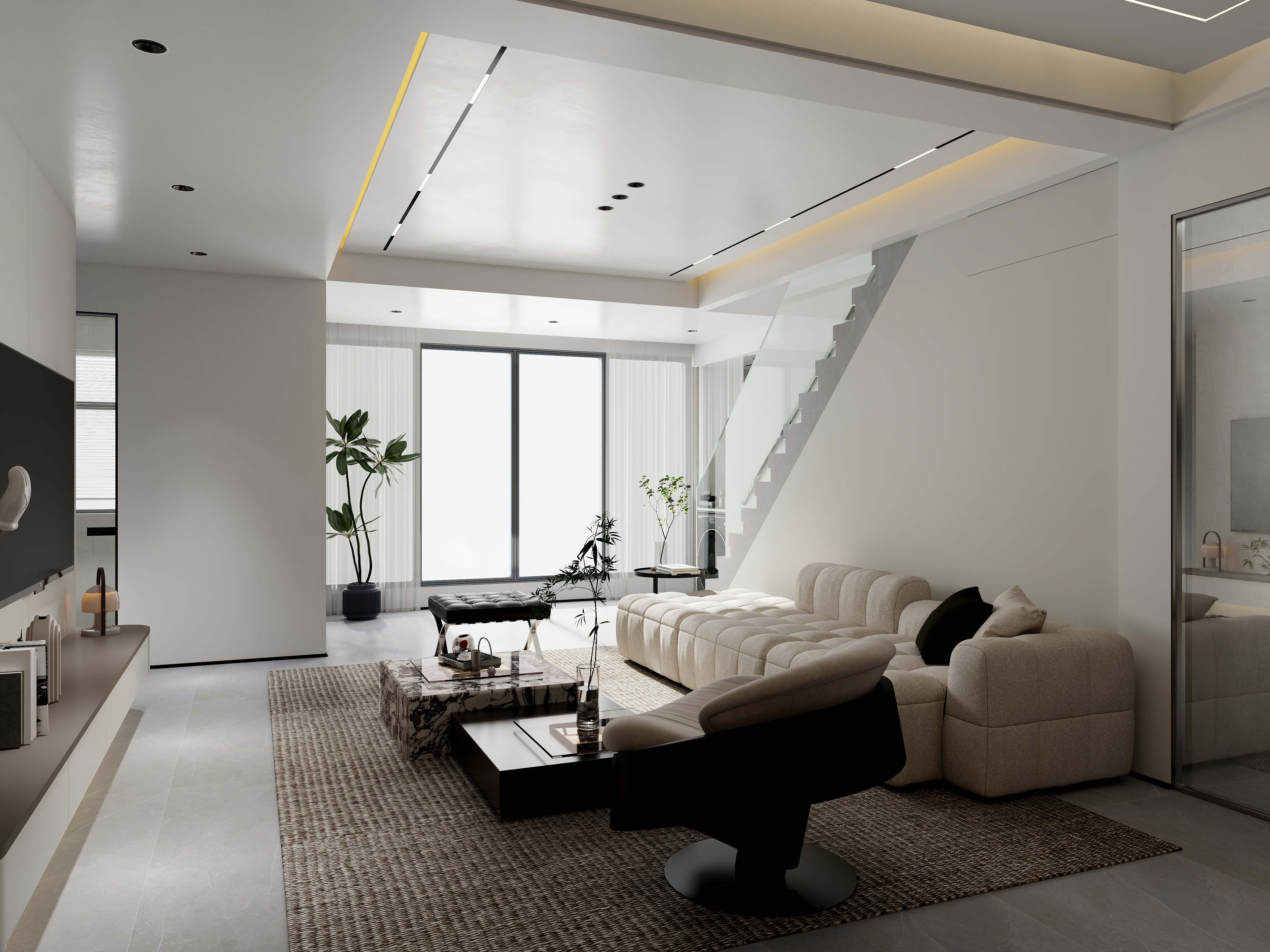 一栗设计工作室-97 平米跃层现代风格，开启精致生活-装修设计方案