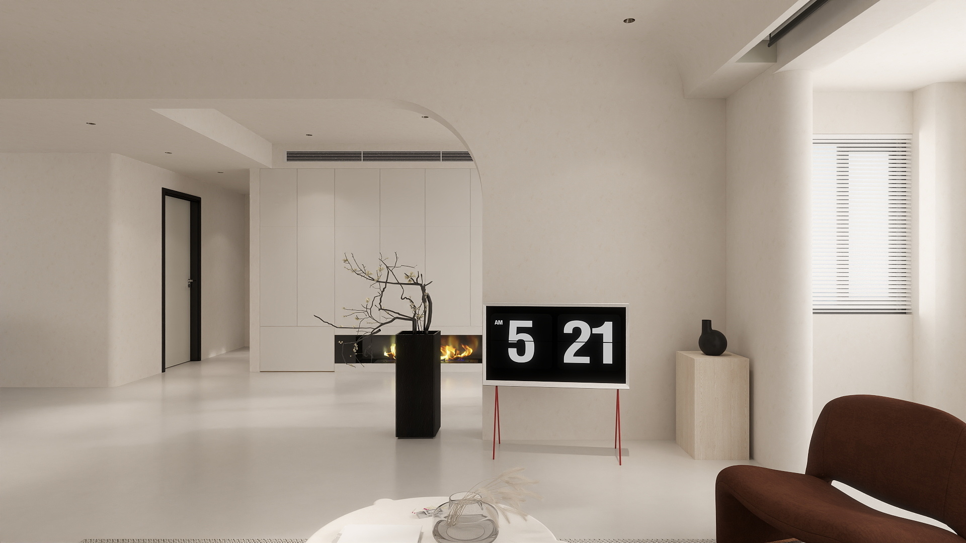 A周素人设计-139㎡3室微水泥极简装修效果图