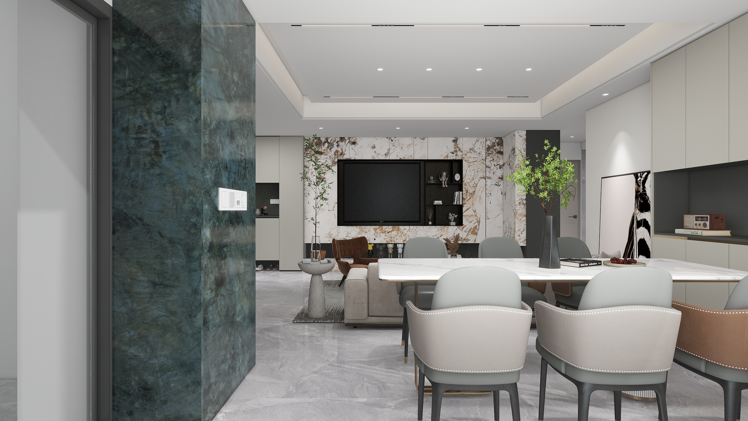 飞梵全案定制馆-YB兵哥-远达·翰林院100㎡1室-装修设计方案