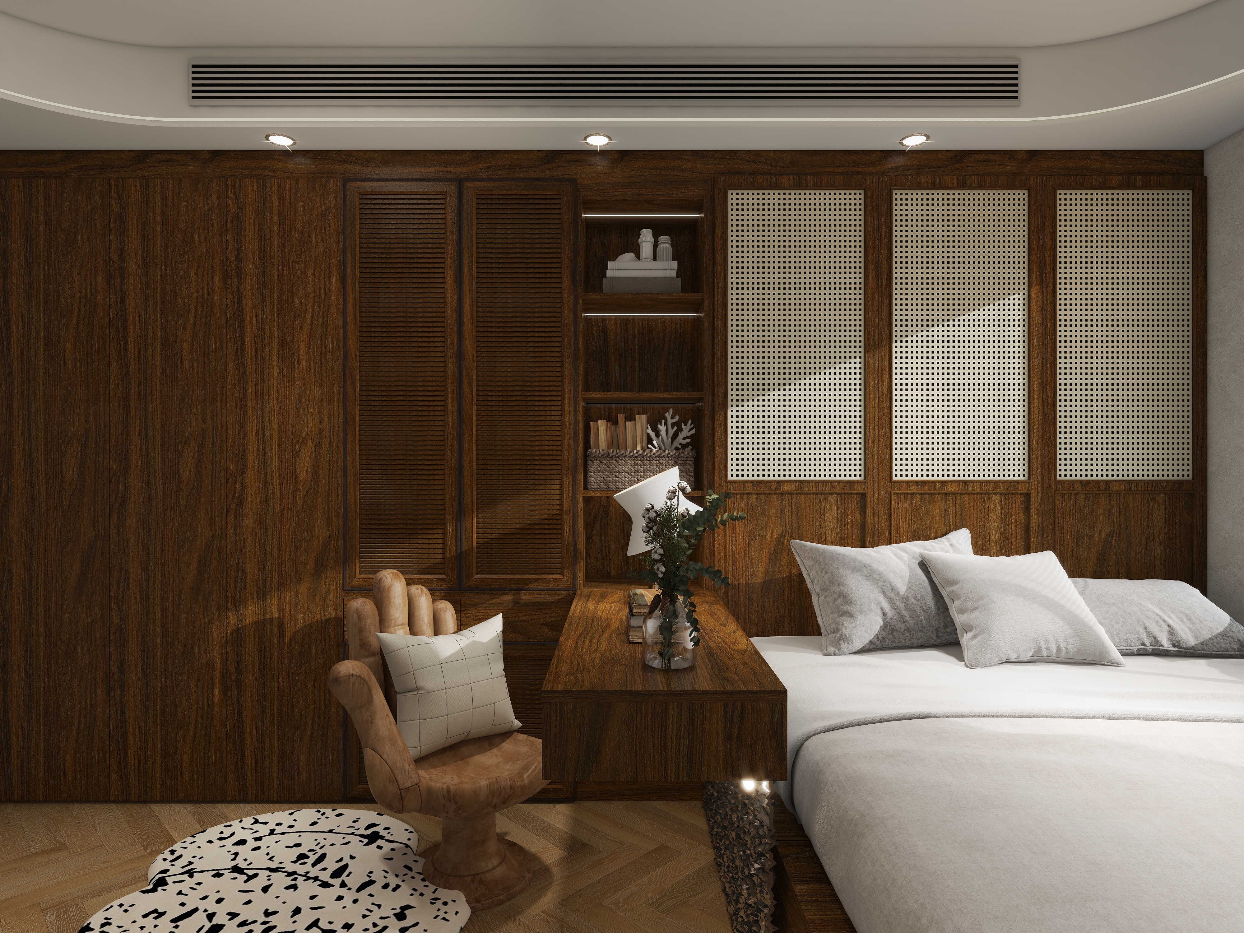 大金空调官方-原木风书房+卧室一体化设计，不一样的空间美学装修效果图