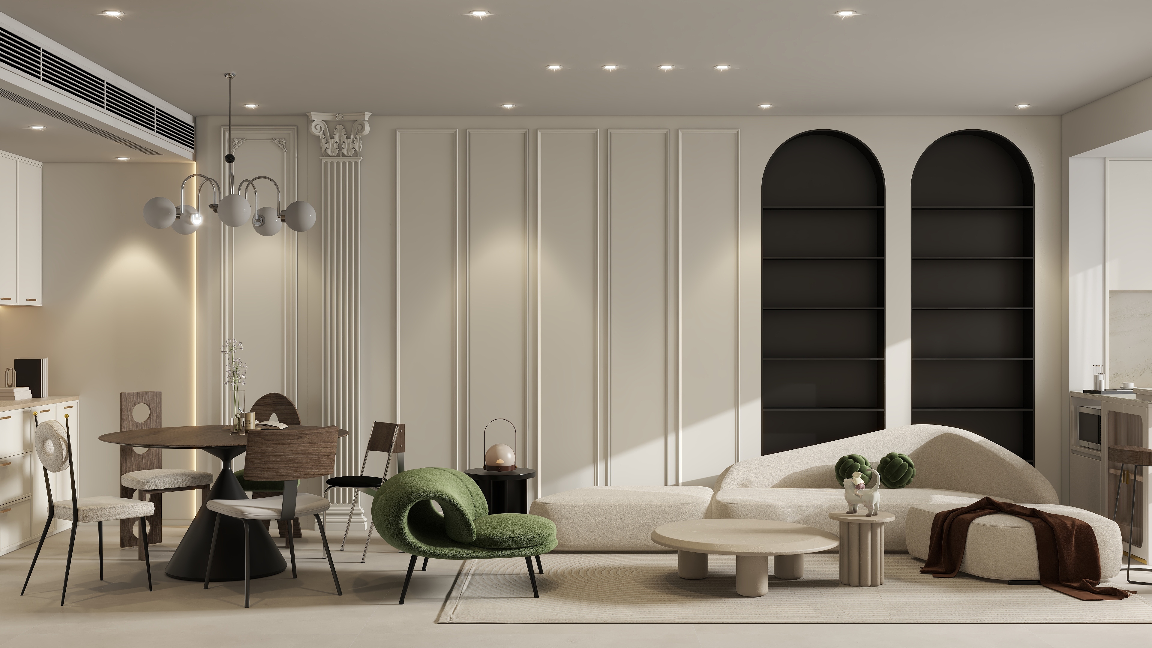 设计师珂源-龙川县昌盛花园美式145㎡3室装修效果图