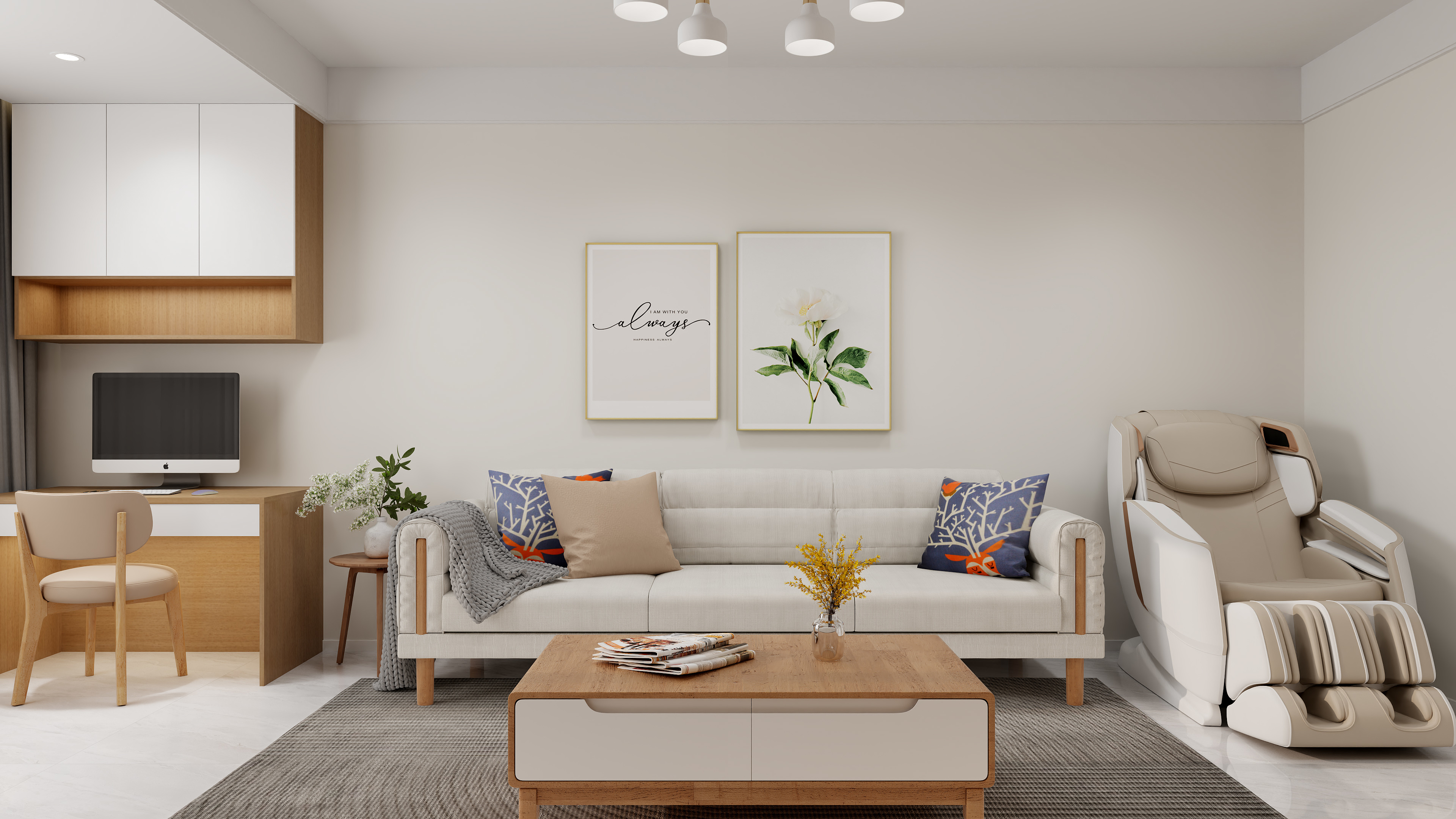 连瑞雪-北欧原木128m²三居装修效果图