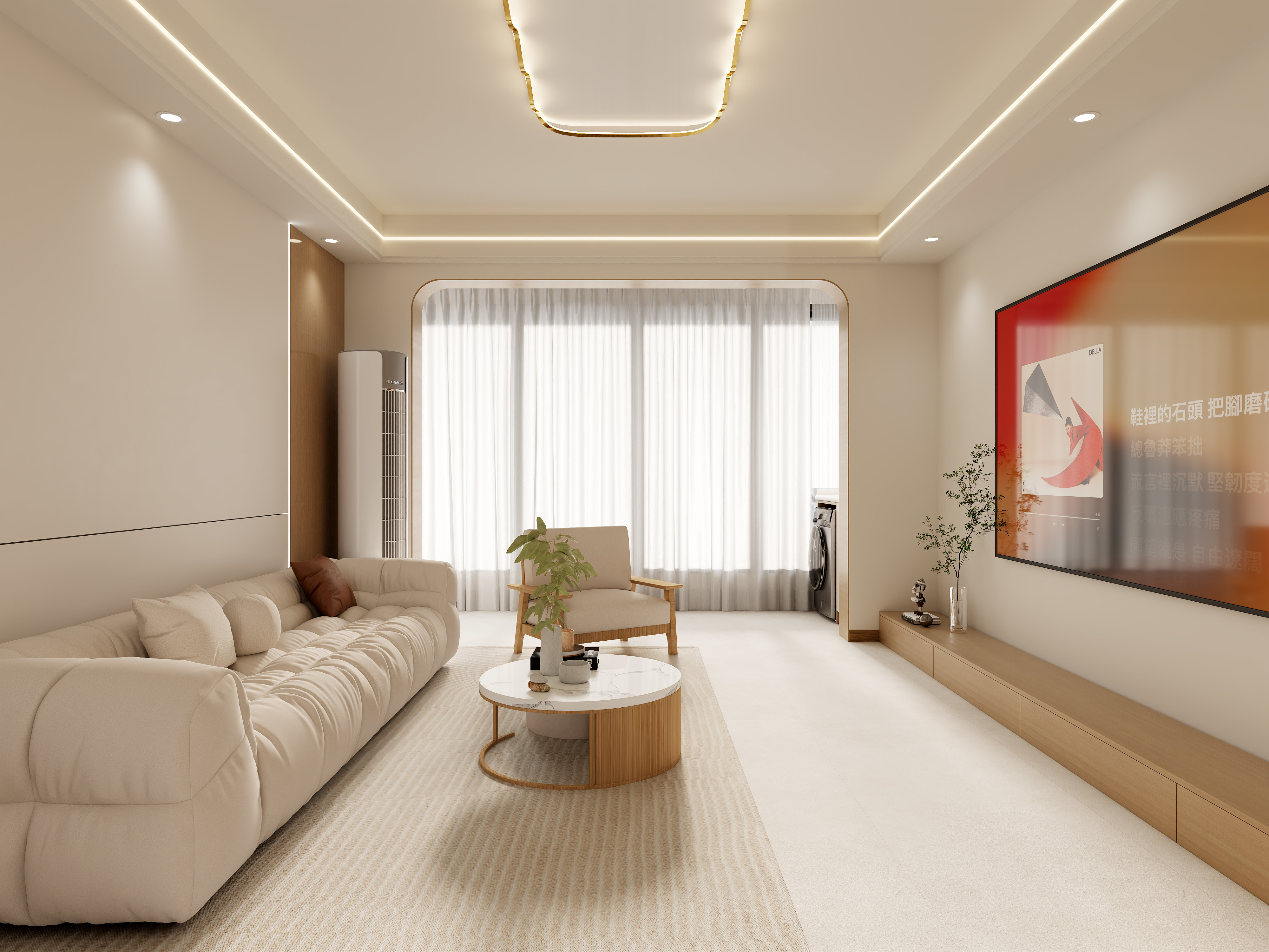 壹诺设计工作室-116㎡3室-原木风 装修效果图