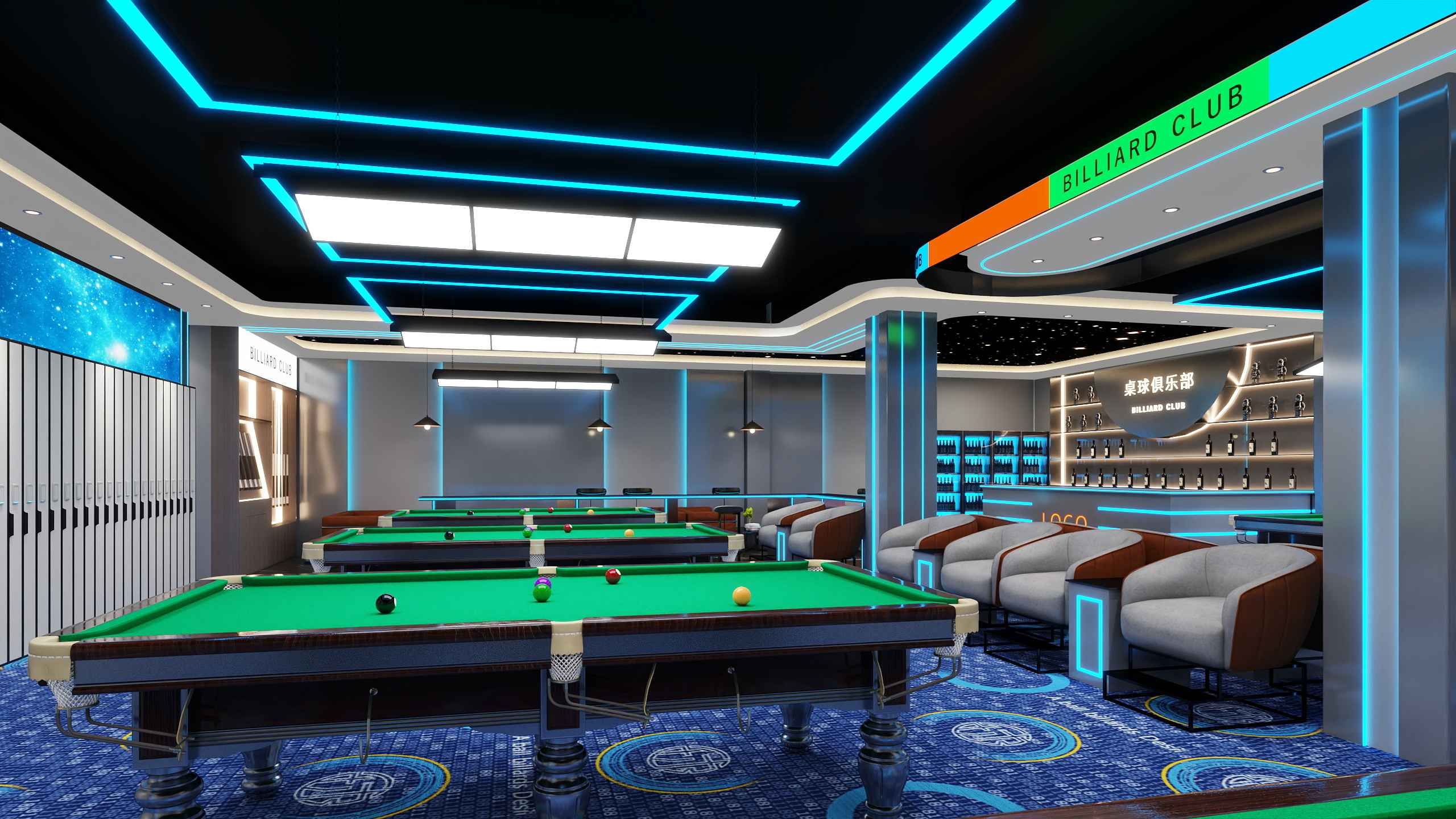 Yao_效果图设计-桌球俱乐部—杨生-装修设计方案