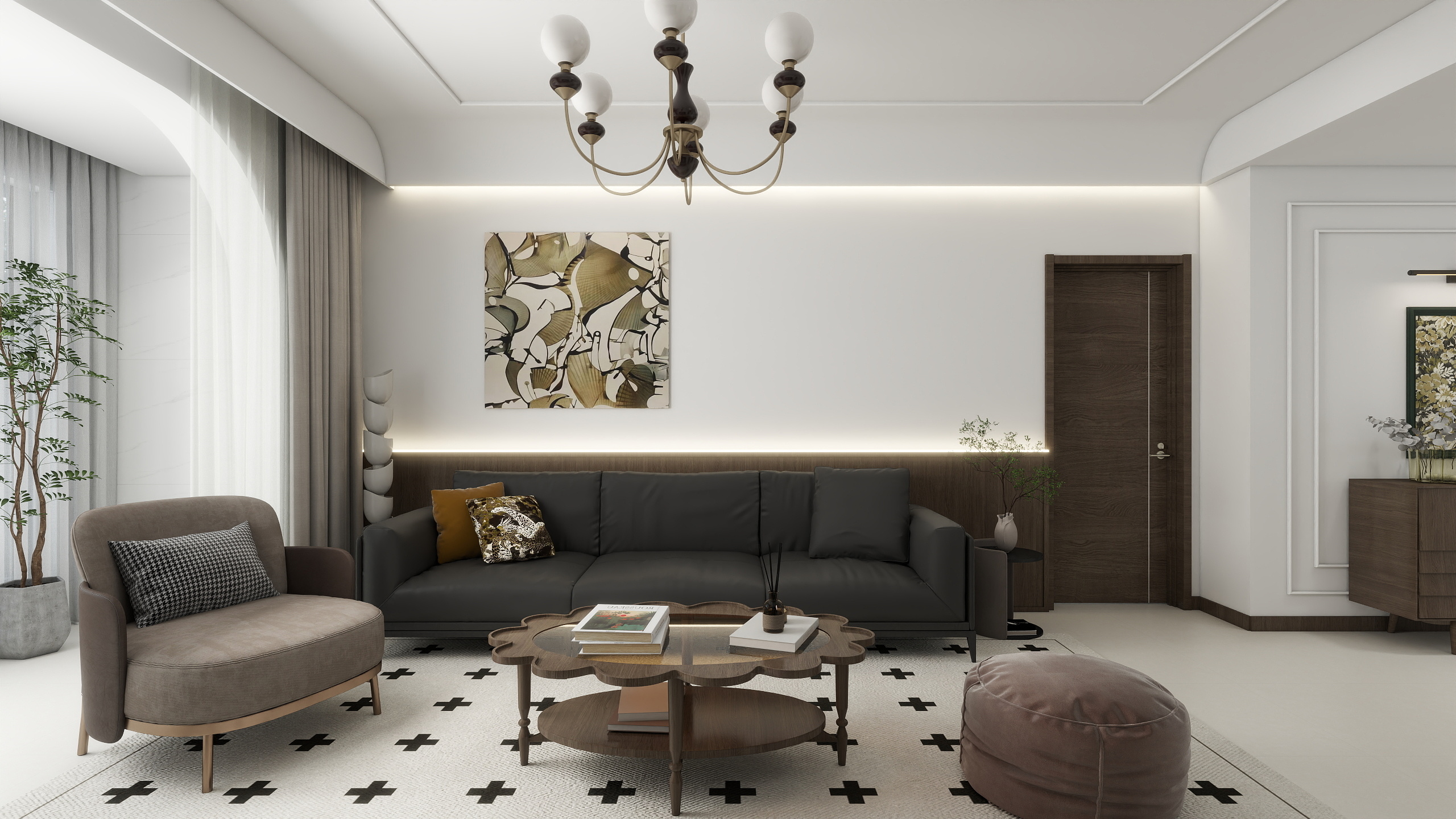 贾海娟-法式中古风136㎡三室两厅-装修设计方案